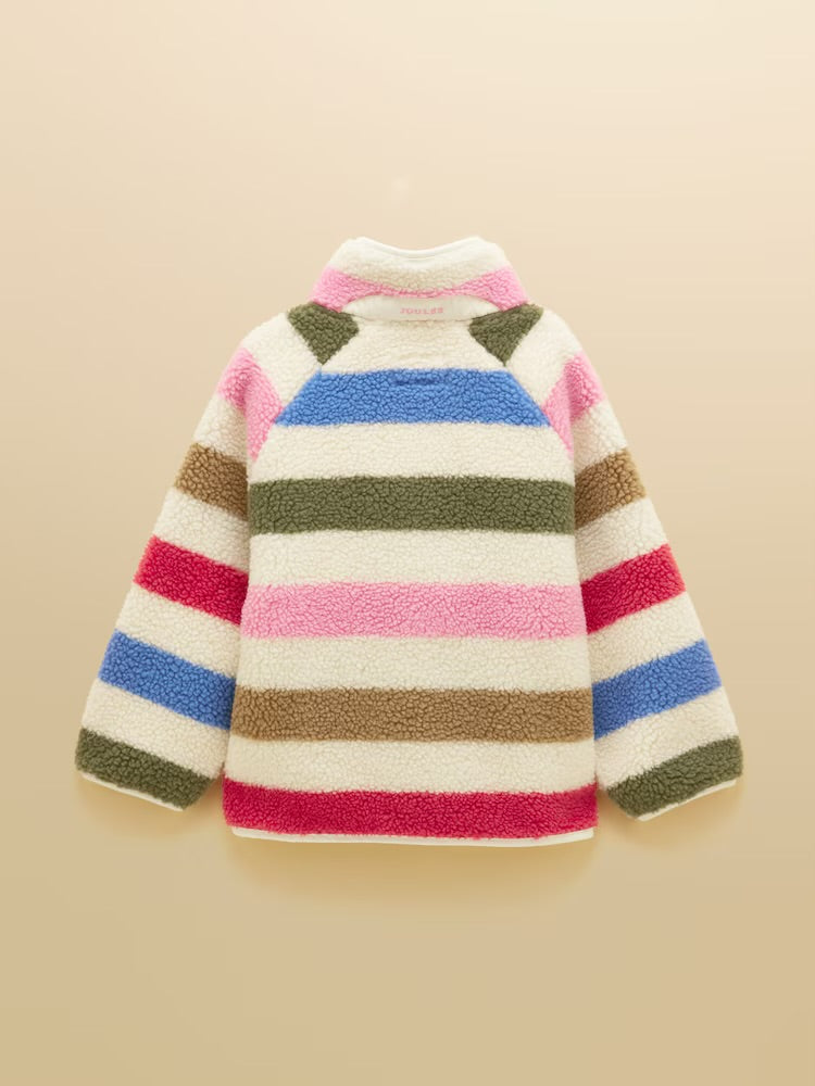 Joules Girls Eva Borg Fleece Jacket V31-687 Stripe Clothing 8YRS / Multi,10YRS / Multi,12YRS / Multi