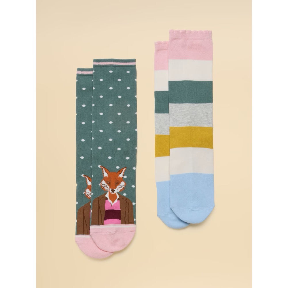 Joules Womens 2 Pack Everyday Socks G13985 Jonty Clothing ONE SIZE / Multi