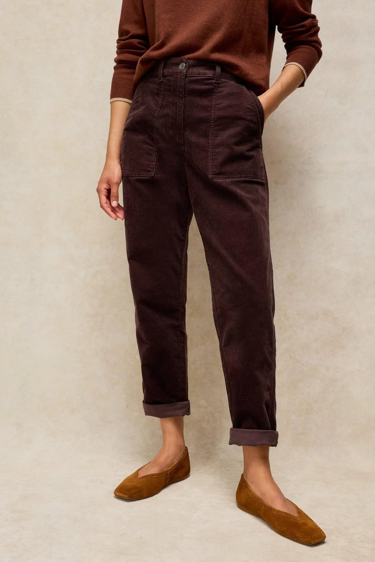 White Stuff Womens Cord Twister Trousers 446861 Dark Brown Clothing UK10 REG / Brown,UK12 REG / Brown,UK14 REG / Brown,UK16 REG / Brown