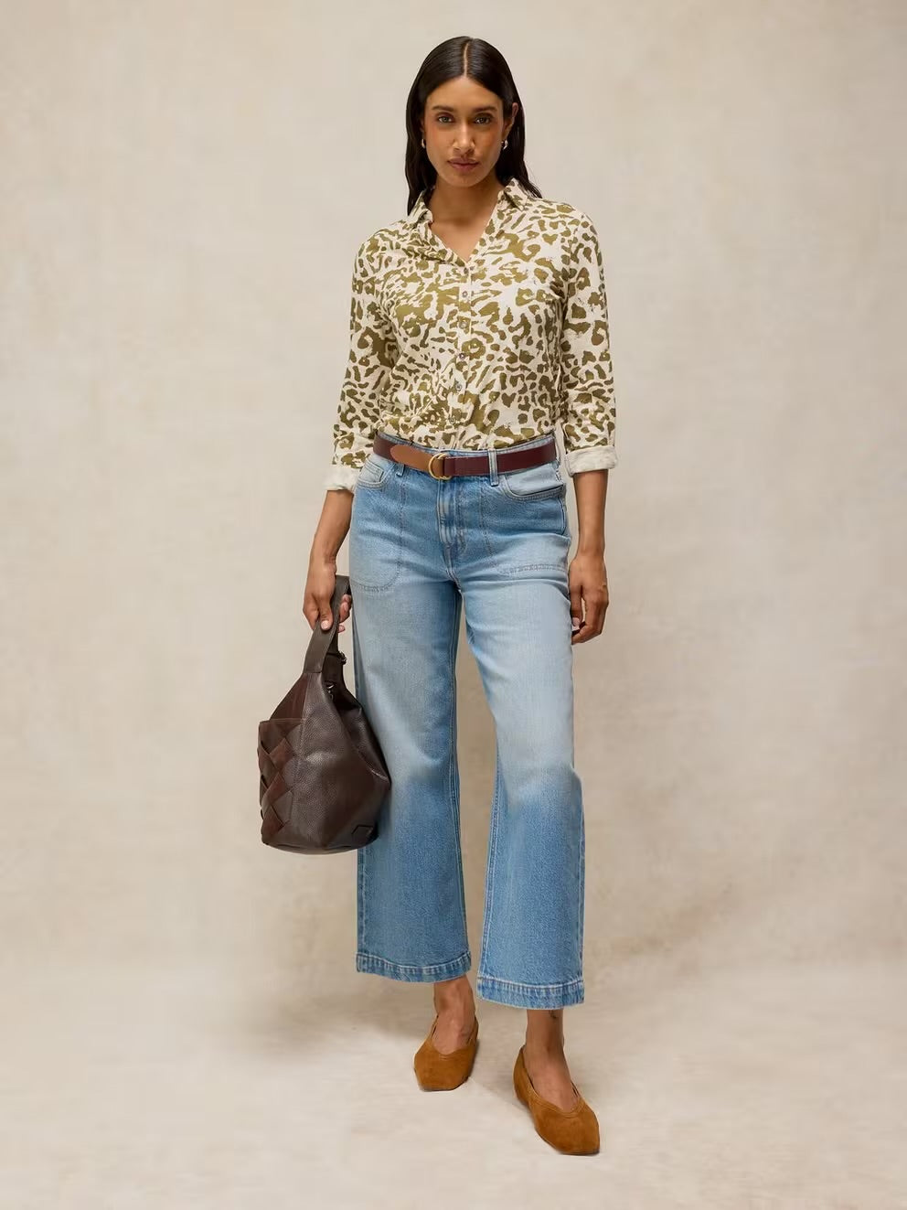 White Stuff Womens Annie Shirt 448611 Khaki Print Clothing UK8 / Khaki,UK10 / Khaki,UK12 / Khaki,UK14 / Khaki,UK16 / Khaki