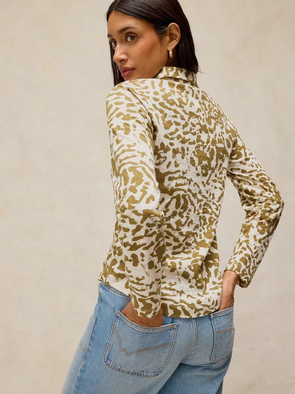 White Stuff Womens Annie Shirt 448611 Khaki Print Clothing UK8 / Khaki,UK10 / Khaki,UK12 / Khaki,UK14 / Khaki,UK16 / Khaki