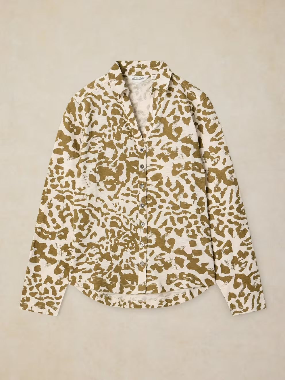 White Stuff Womens Annie Shirt 448611 Khaki Print Clothing UK8 / Khaki,UK10 / Khaki,UK12 / Khaki,UK14 / Khaki,UK16 / Khaki