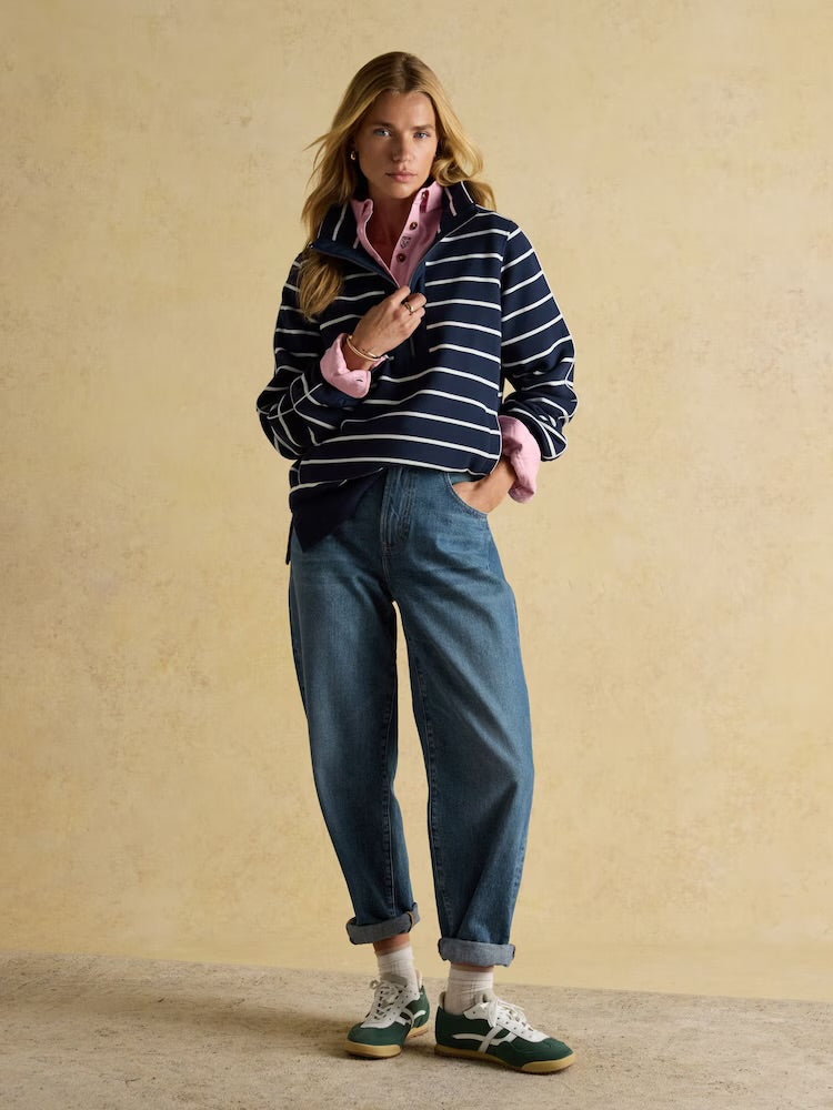 Joules Womens Bronte Sweatshirt Ay207717 Navy Stripe Clothing UK8 / Navy,UK10 / Navy,UK12 / Navy,UK14 / Navy,UK16 / Navy,UK18 / Navy
