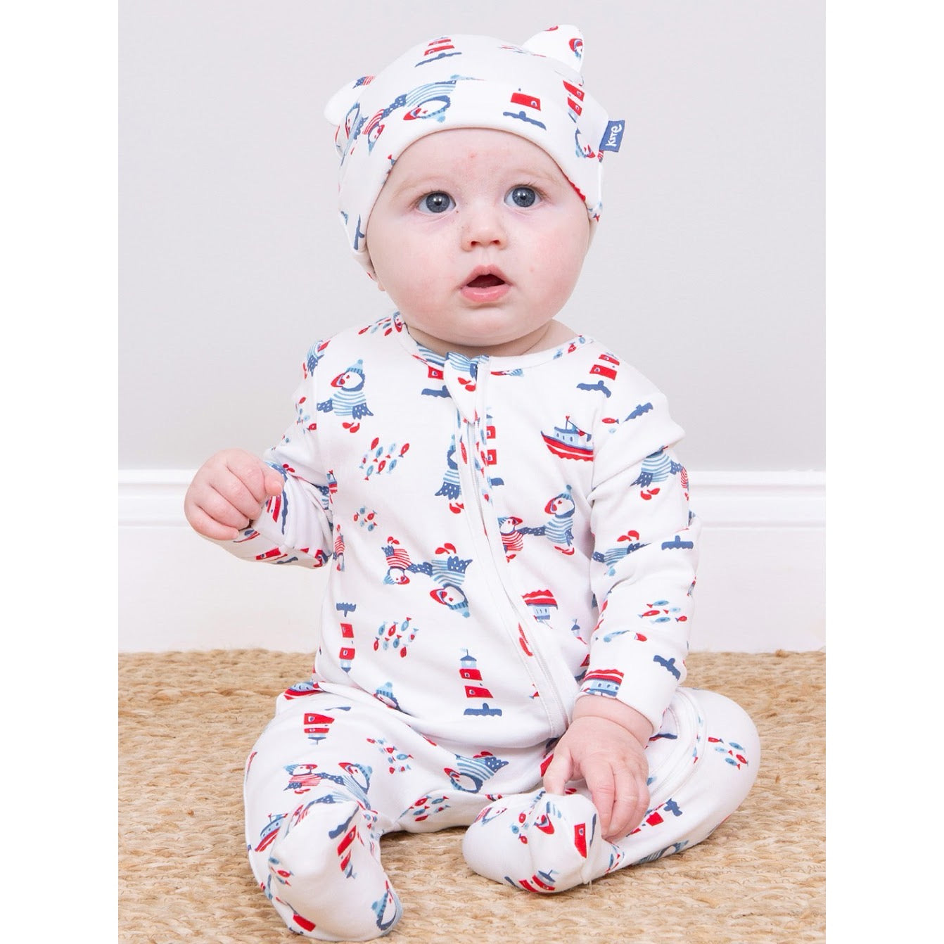 Kite Puffin Pals Sleepsuit 8475-Bus Clothing NEWBORN / White,0-1M / White,0-3M / White,3-6M / White,6-9M / White