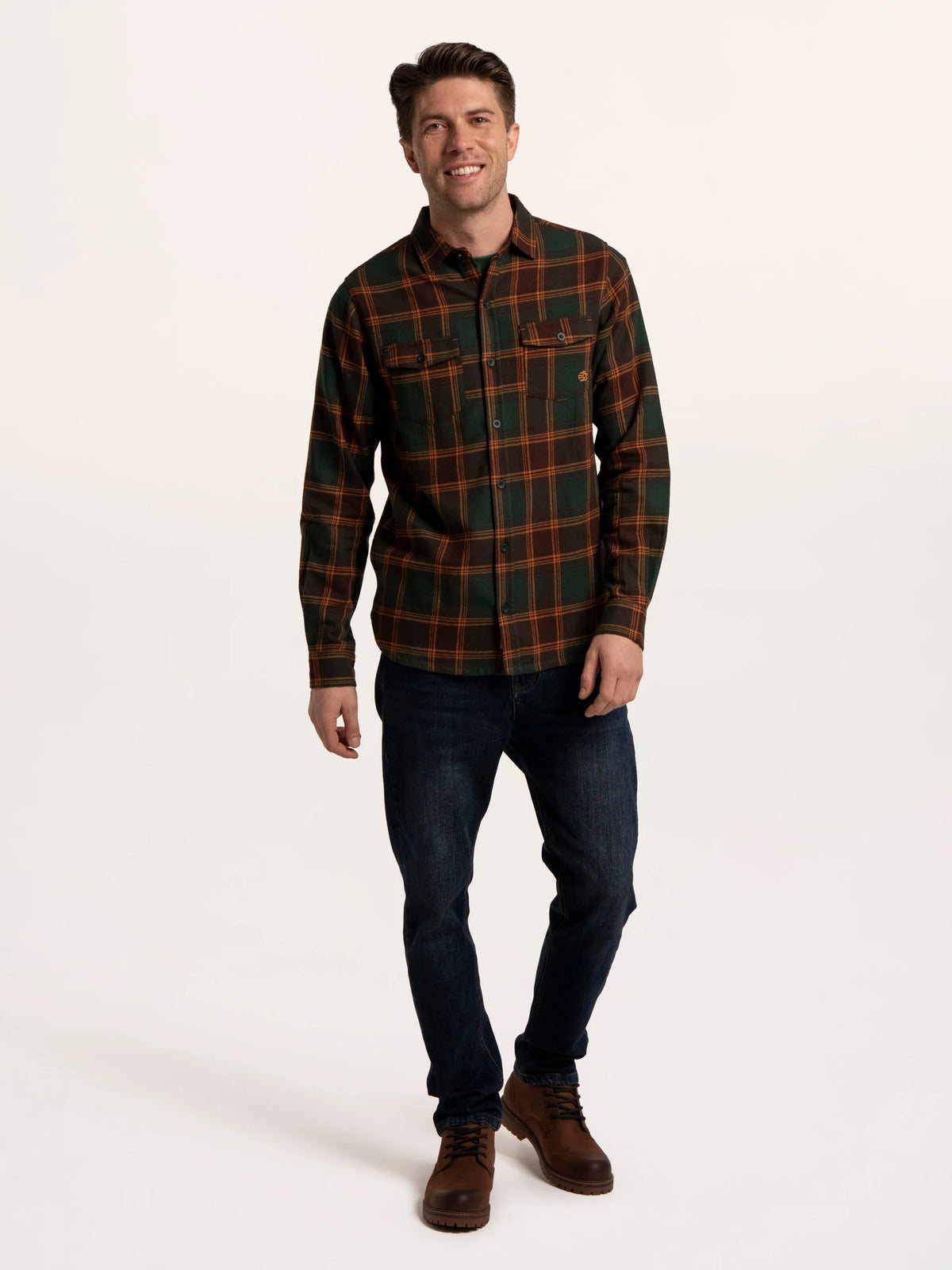 Brakeburn Mens Finsbury Shirt Green Check Clothing S / Green,M / Green,L / Green,XL / Green,XXL / Green