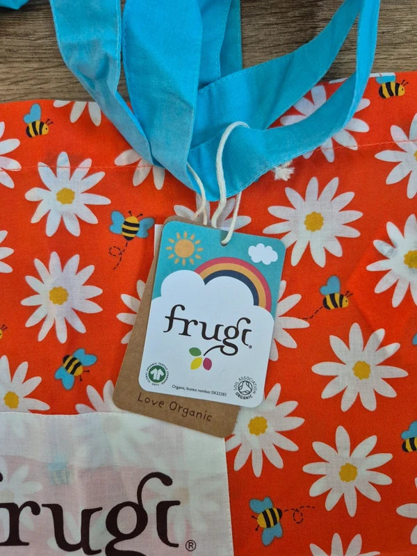 Frugi Orange Daisy Bee Tote Bag
