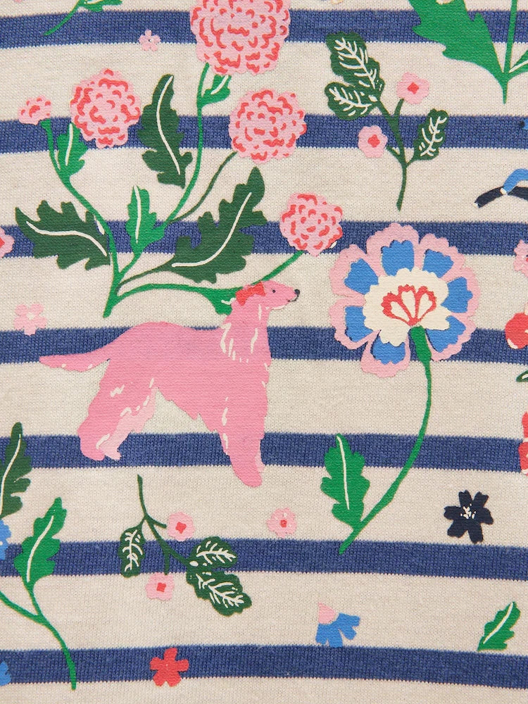 Joules Girls Ava T-Shirt G16018 Floral Stripe
