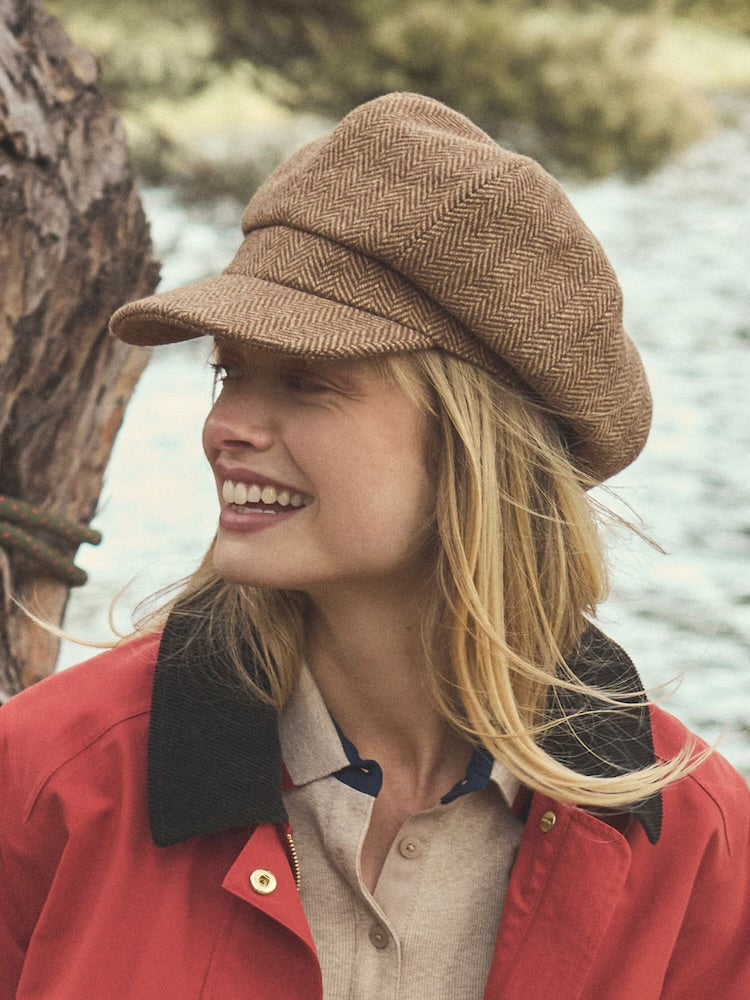 Joules Womens Elvastan Baker Boy Hat At5-367 Oat Brown Clothing S-M / Brown,M-L / Brown