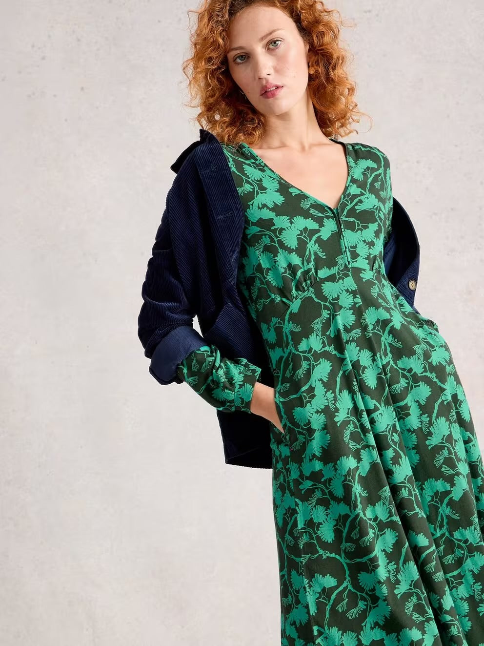 White Stuff Womens Megan Jersey Dress 444339 Green Print Clothing UK8 / Green,UK10 / Green,UK12 / Green,UK14 / Green,UK16 / Green