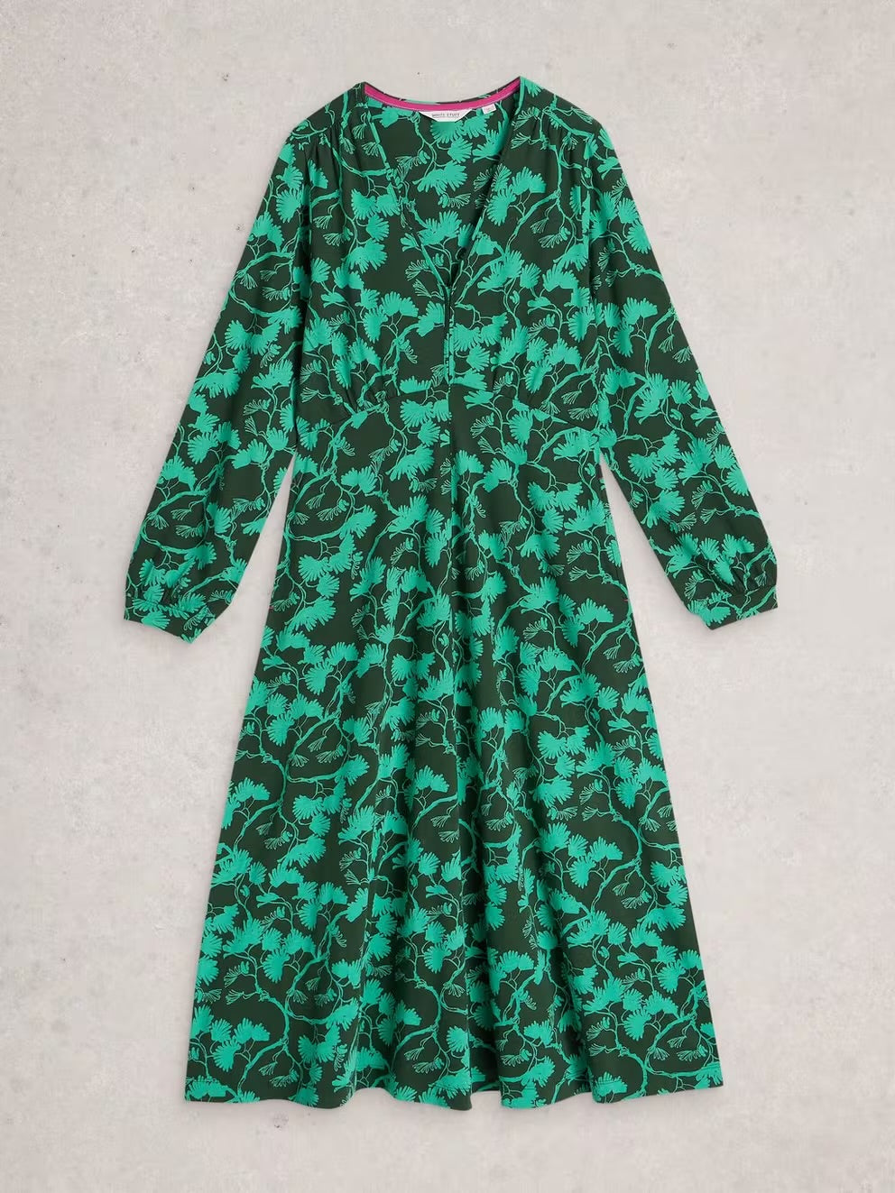 White Stuff Womens Megan Jersey Dress 444339 Green Print Clothing UK8 / Green,UK10 / Green,UK12 / Green,UK14 / Green,UK16 / Green