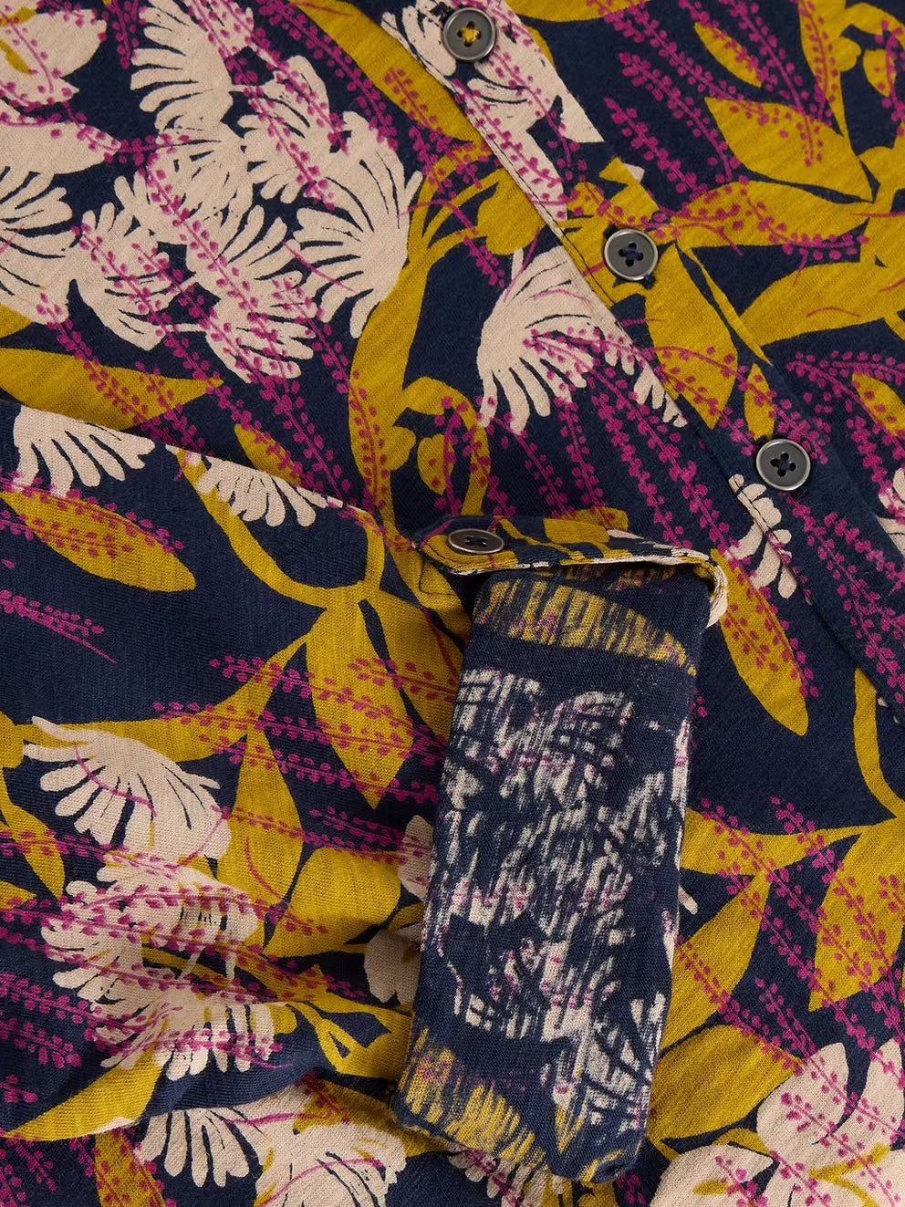 White Stuff Womens Annie Jersey Shirt 444331 Navy Mustard Print Clothing UK8 / Multi,UK10 / Multi,UK12 / Multi,UK14 / Multi,UK16 / Multi,UK18 / Multi