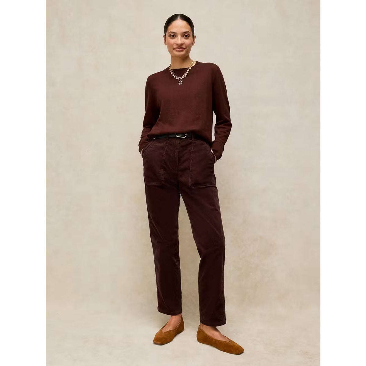 White Stuff Womens Cord Twister Trousers 446861 Dark Brown Clothing UK10 REG / Brown,UK12 REG / Brown,UK14 REG / Brown,UK16 REG / Brown