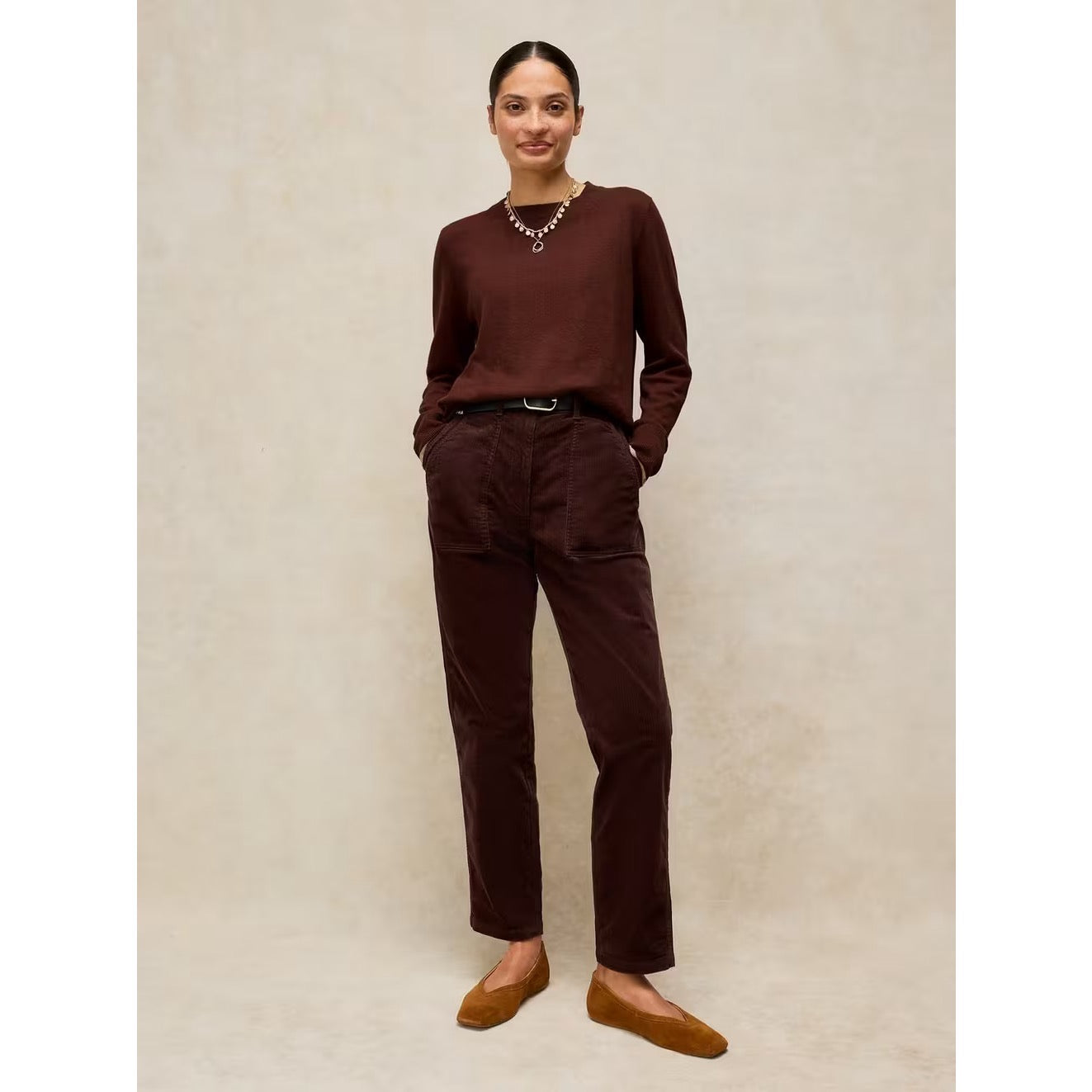 White Stuff Womens Cord Twister Trousers 446861 Dark Brown Clothing UK10 REG / Brown,UK12 REG / Brown,UK14 REG / Brown,UK16 REG / Brown