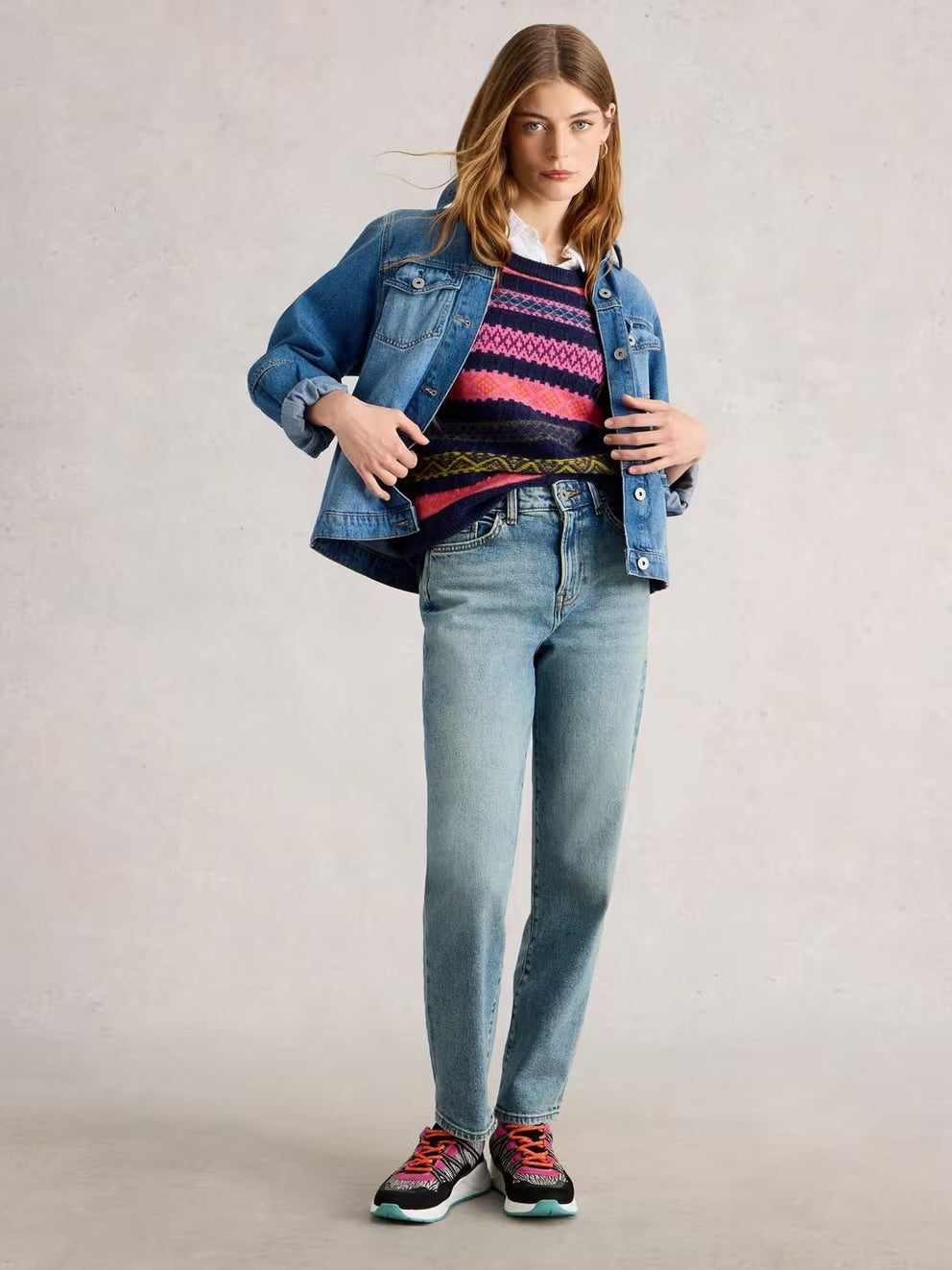 White Stuff Womens Lottie Fairisle Tank 444091 Navy Multi Clothing SMALL ADULT / Multi,MEDIUM ADULT / Multi,LARGE ADULT / Multi,XL ADULT / Multi