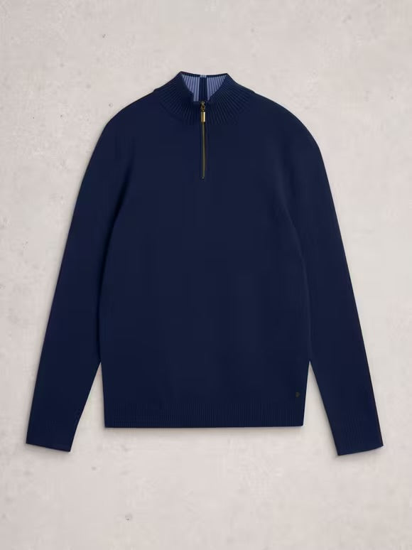 White Stuff Mens Newport Quarter Zip 444399 Navy Clothing M / Navy,L / Navy,XL / Navy,XXL / Navy