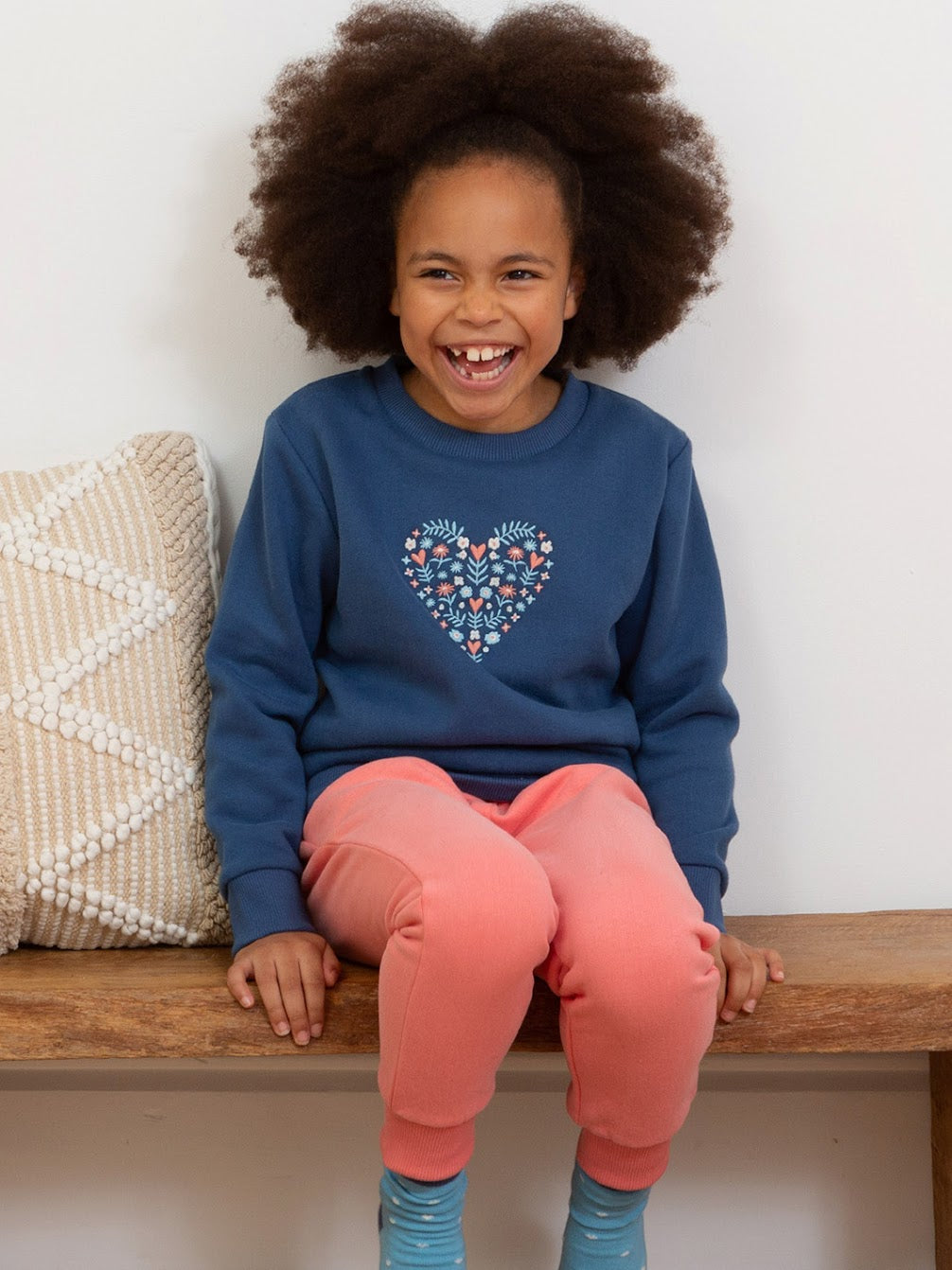 Kite Hygge Heart Sweatshirt F574 Blue Clothing 3YRS / Blue,4YRS / Blue,5YRS / Blue,6YRS / Blue,7YRS / Blue,8YRS / Blue,9YRS / Blue