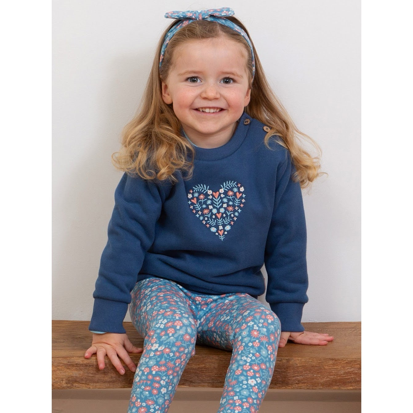 Kite Hygge Heart Sweatshirt F574 Blue Clothing 3YRS / Blue,4YRS / Blue,5YRS / Blue,6YRS / Blue,7YRS / Blue,8YRS / Blue,9YRS / Blue