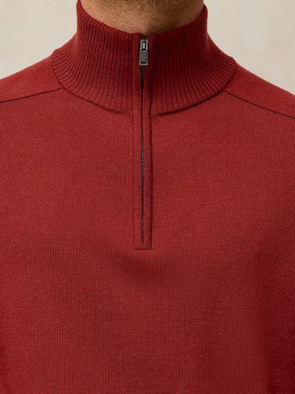 White Stuff Mens Conway Merino Sweater 447582 Dark Red