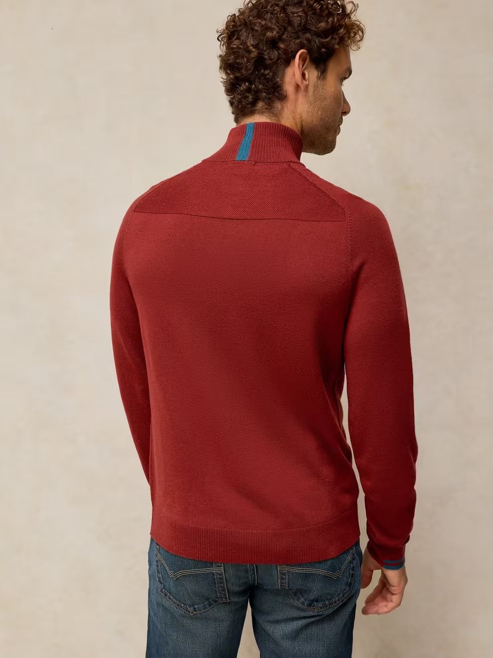 White Stuff Mens Conway Merino Sweater 447582 Dark Red