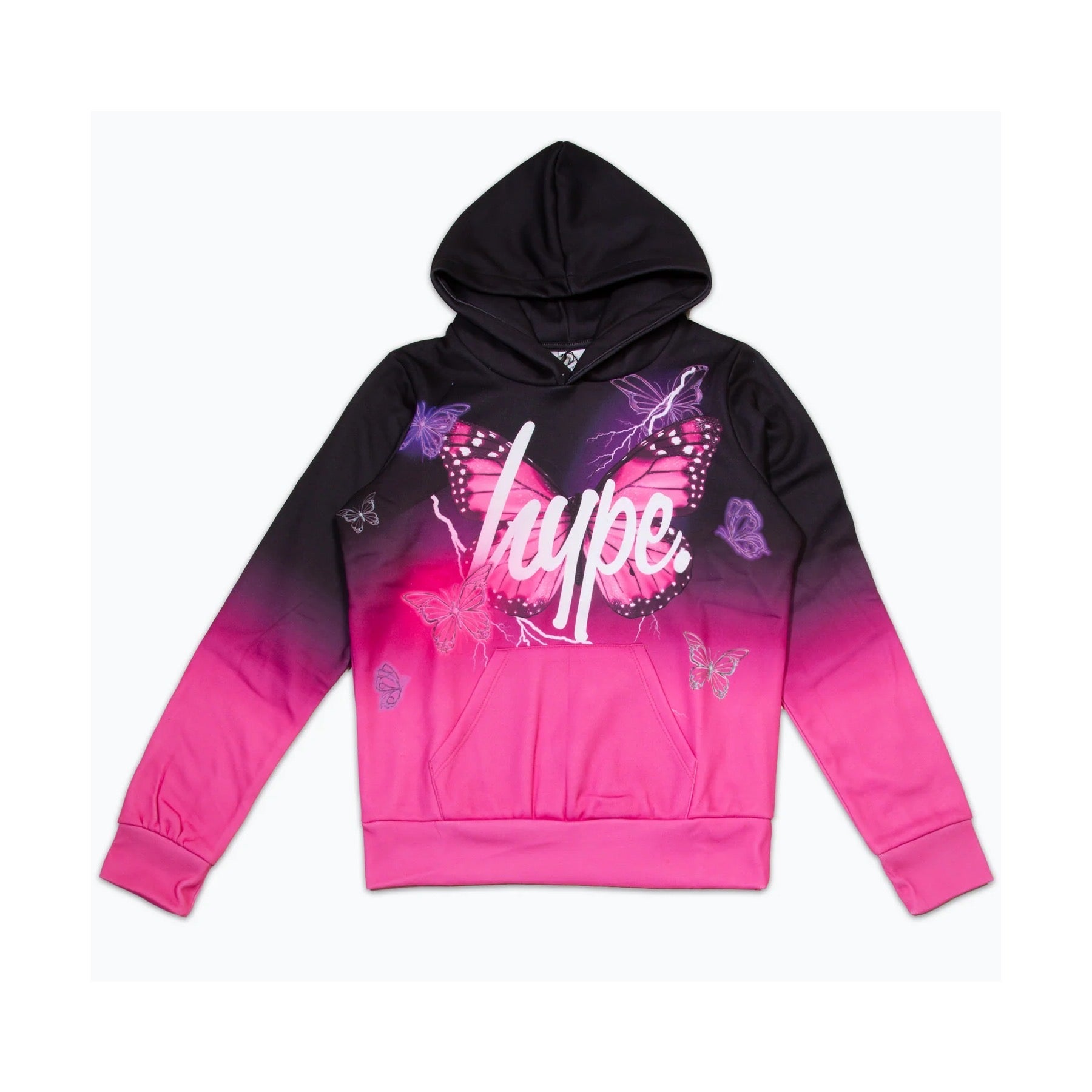 Hype Black Fade Butterfly Hoodie Yuao-096 Clothing 9/10YRS / Black,11/12YRS / Black,13YRS / Black,14YRS / Black