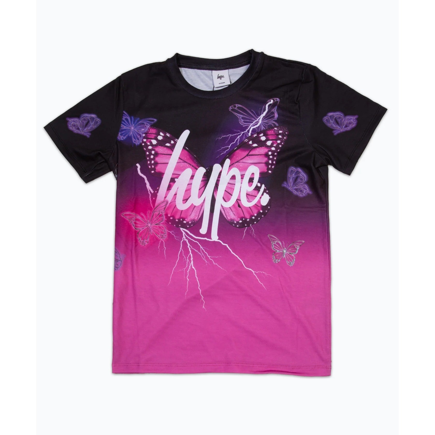 Hype Black Fade Butterfly T-Shirt Yuao-095 Clothing 9/10YRS / Black,11/12YRS / Black,13YRS / Black,14YRS / Black