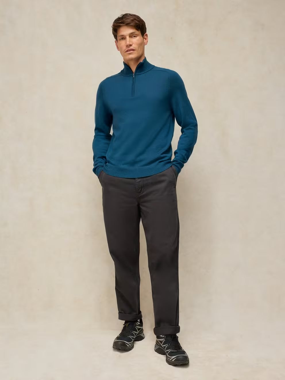 White Stuff Mens Conway Merino Sweater 447582 Dark Teal