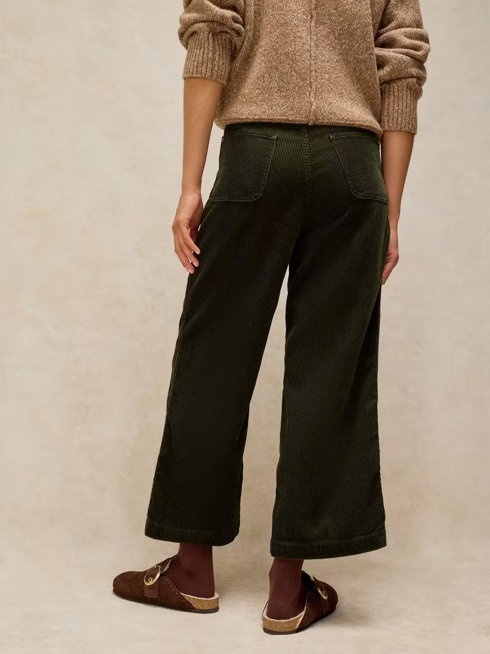 White Stuff Womens Tia Wide Leg Crop Cords Short Fit 444239 Khaki Clothing UK10 SHORT / Khaki,UK12 SHORT / Khaki,UK14 SHORT / Khaki,UK16 SHORT / Khaki