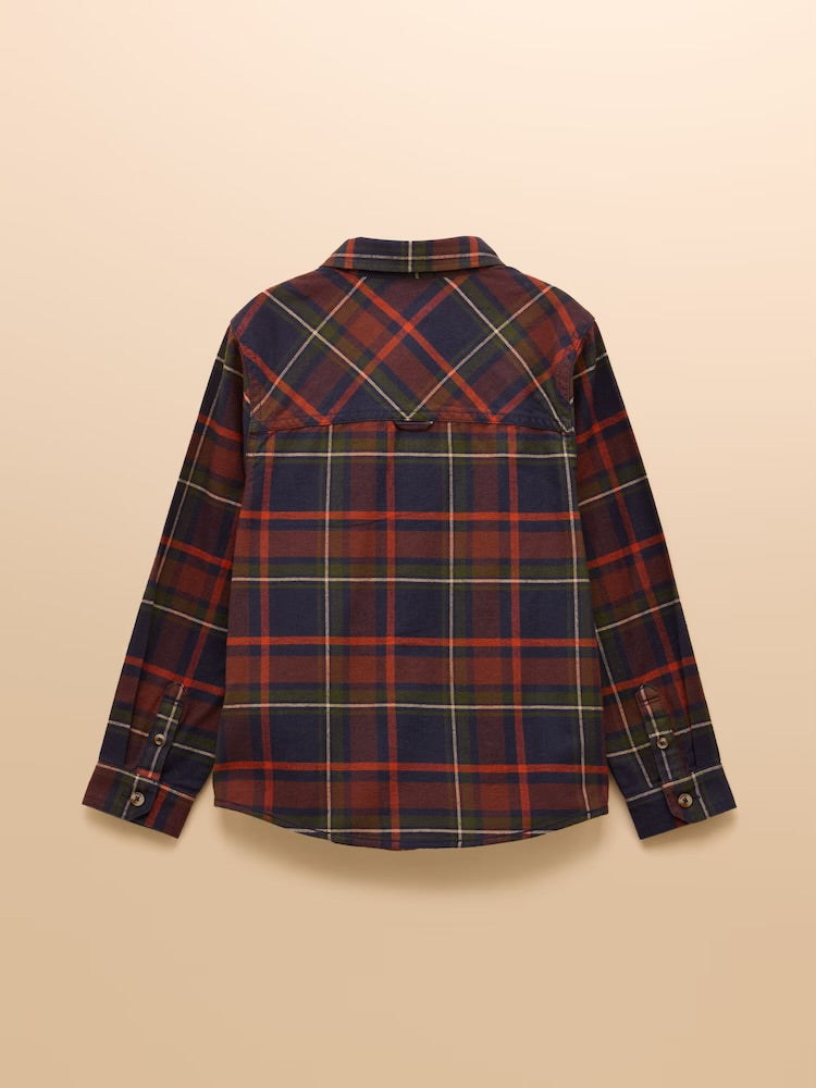 Joules Boys Navy Check Flannel Shirt Ay5-101 Clothing 6YRS / Navy,8YRS / Navy,10YRS / Navy,12YRS / Navy