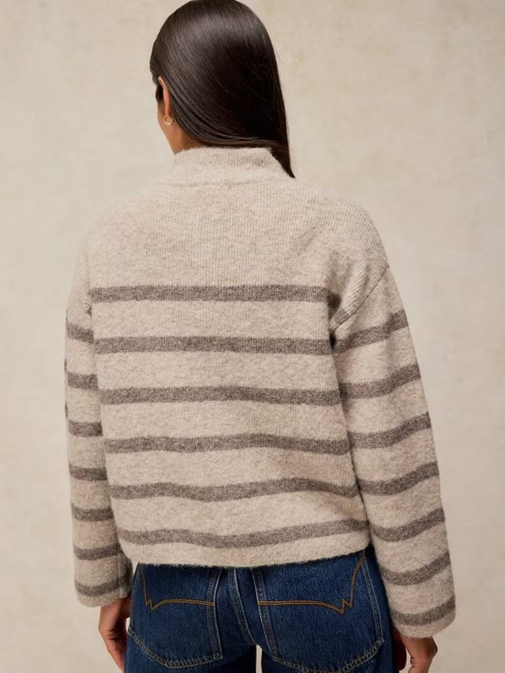 White Stuff Womens Margot Stripe Cardigan 446727 Natural Clothing UK8 / Natural,UK10 / Natural,UK12 / Natural,UK14 / Natural,UK16 / Natural