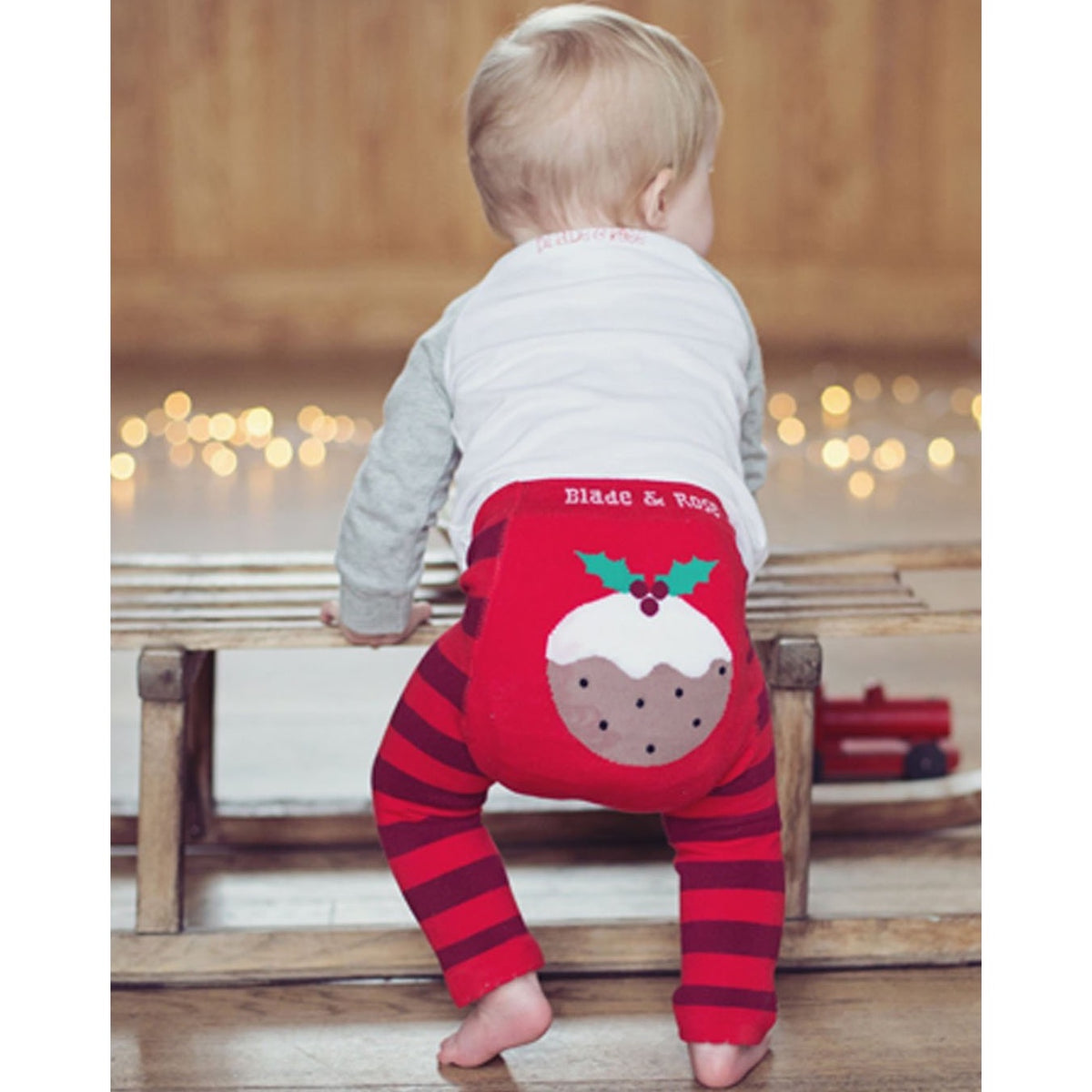 Blade &amp; Rose Christmas Pudding Knitted Leggings Clothing 0-6M / Multi,6-12M / Multi,12-24M / Multi