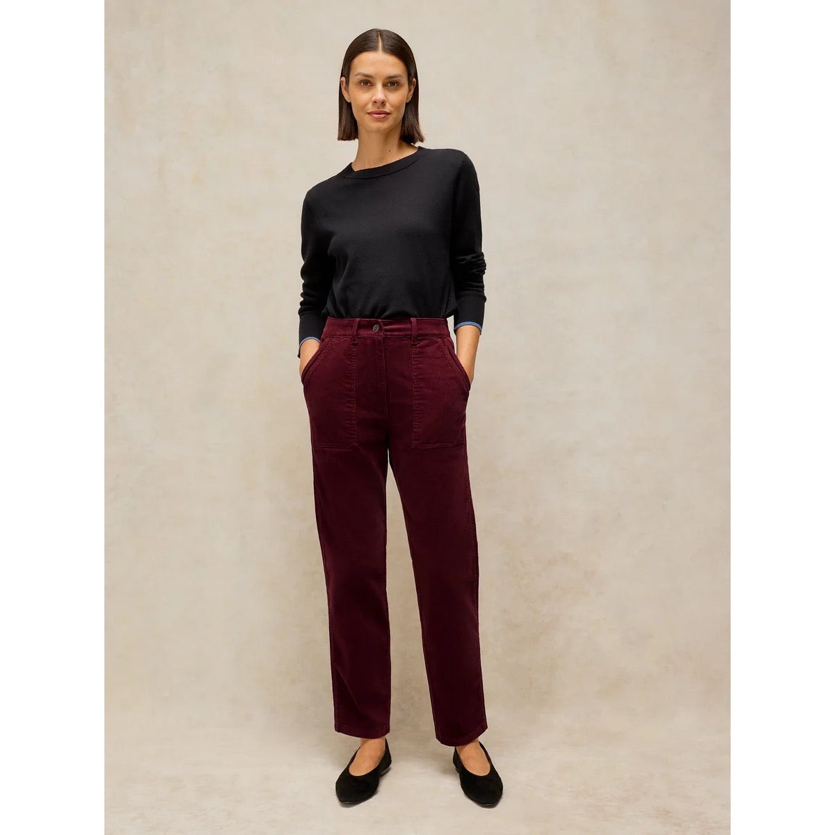 White Stuff Womens Cord Twister Trousers 446861 Plum Clothing UK8 REG / Plum,UK10 REG / Plum,UK12 REG / Plum,UK14 REG / Plum,UK16 REG / Plum