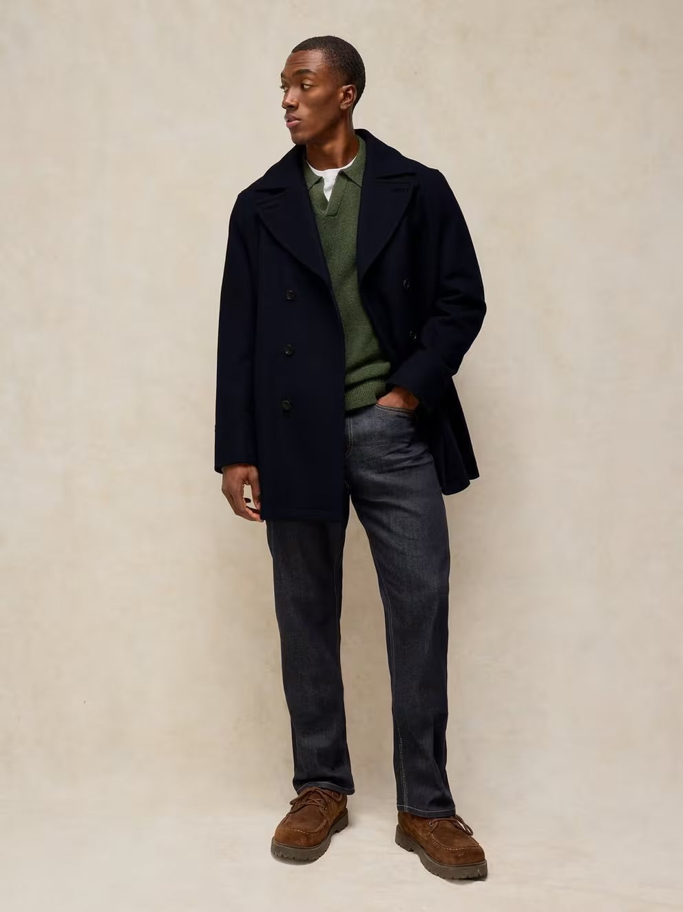 White Stuff Mens Hadley Wool Coat 446684 Dark Navy Clothing M / Navy,L / Navy,XL / Navy,XXL / Navy