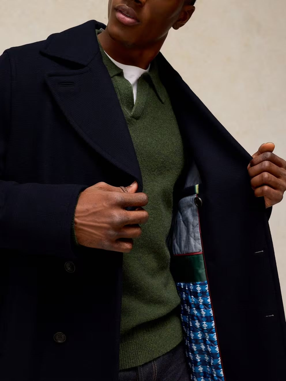 White Stuff Mens Hadley Wool Coat 446684 Dark Navy Clothing M / Navy,L / Navy,XL / Navy,XXL / Navy