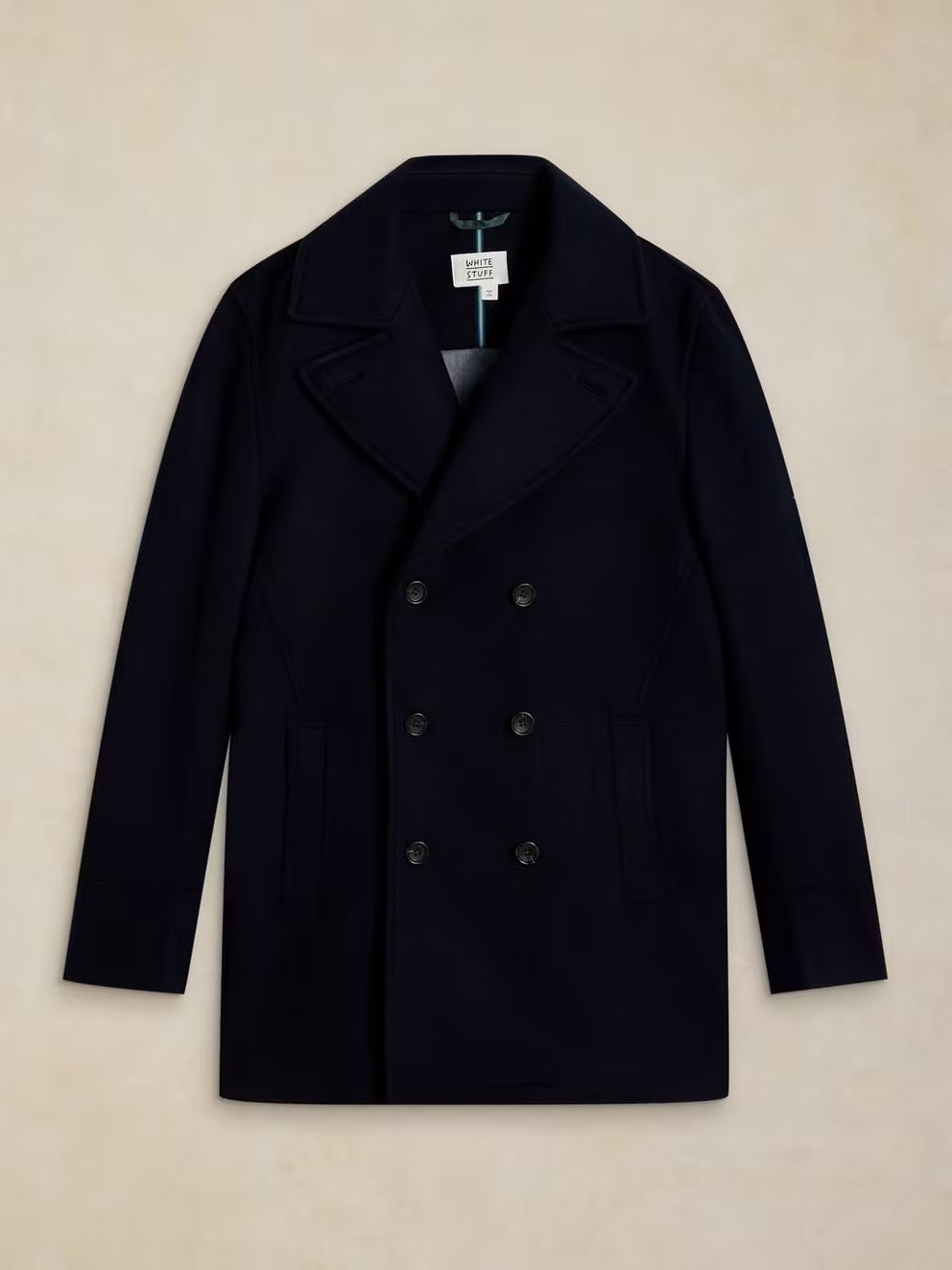White Stuff Mens Hadley Wool Coat 446684 Dark Navy Clothing M / Navy,L / Navy,XL / Navy,XXL / Navy