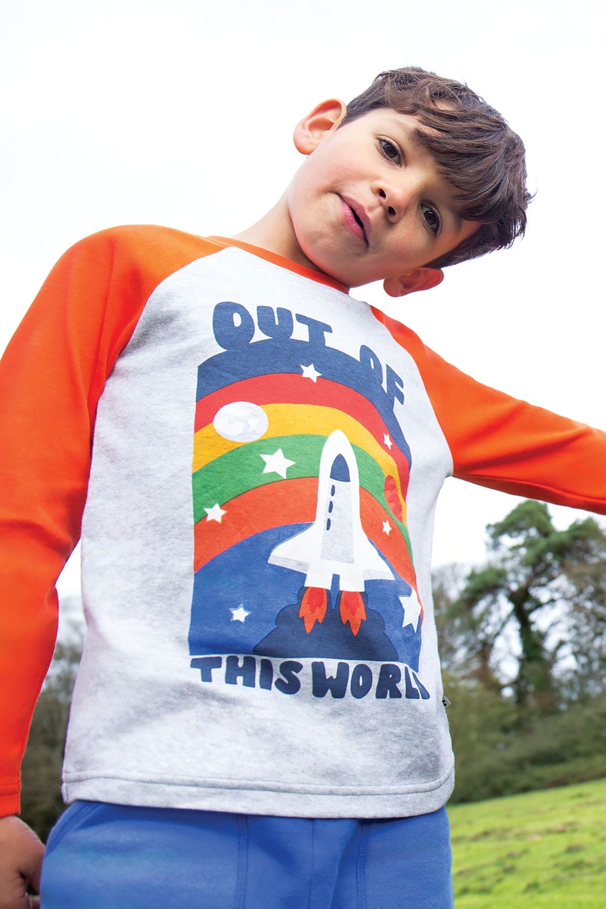 Frugi Tamar Raglan T-Shirt Out Of This World Clothing 2-3YRS / Multi,3-4YRS / Multi,4-5YRS / Multi,5-6YRS / Multi,6-7YRS / Multi