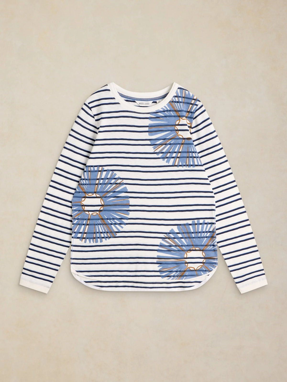 White Stuff Womens Clara T-Shirt 447078 White Blue Stripe Print Clothing UK8 / Blue,UK10 / Blue,UK12 / Blue,UK14 / Blue,UK16 / Blue