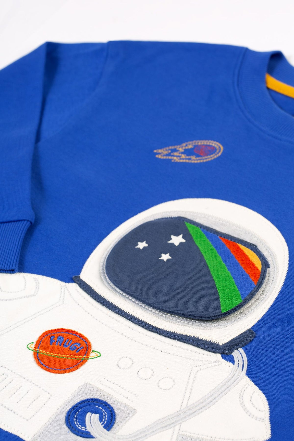 Frugi Owen Interactive Top Blue Astronaut Clothing 2-3YRS / Blue,3-4YRS / Blue,4-5YRS / Blue,5-6YRS / Blue,6-7YRS / Blue