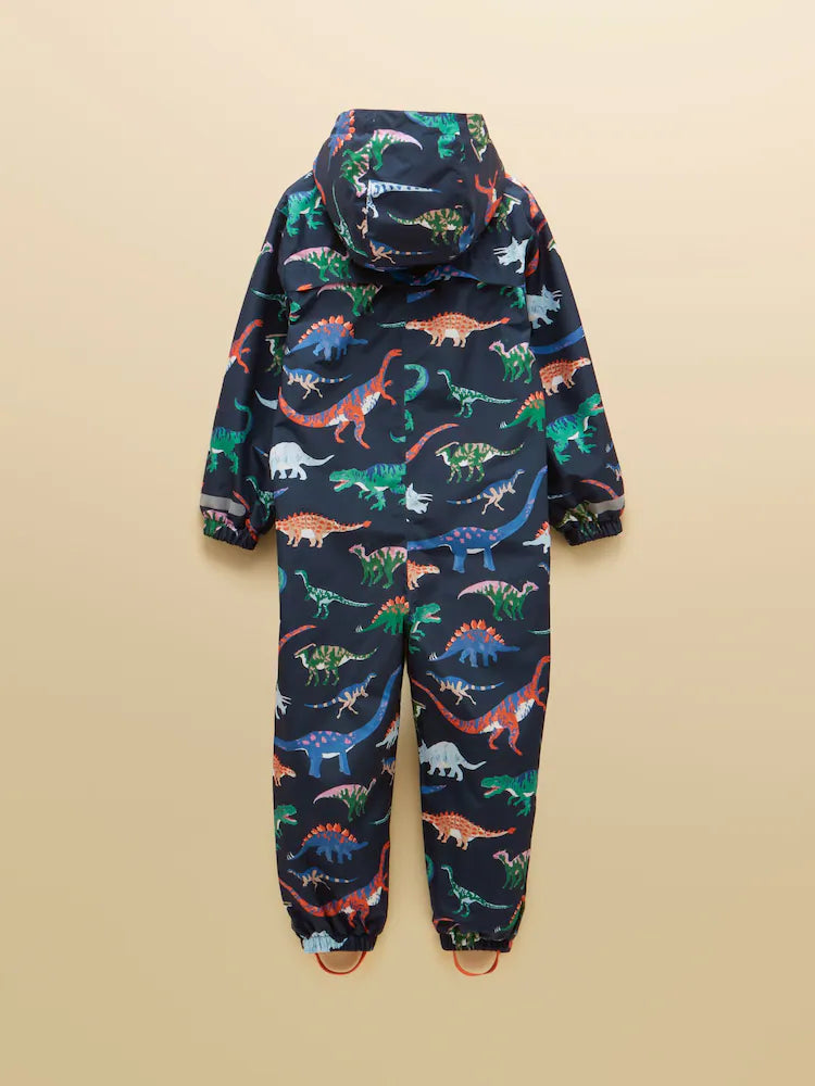 Joules Boys Raindrop Navy Dino Puddlesuit Clothing 1YRS / Navy,2YRS / Navy,3YRS / Navy,4YRS / Navy
