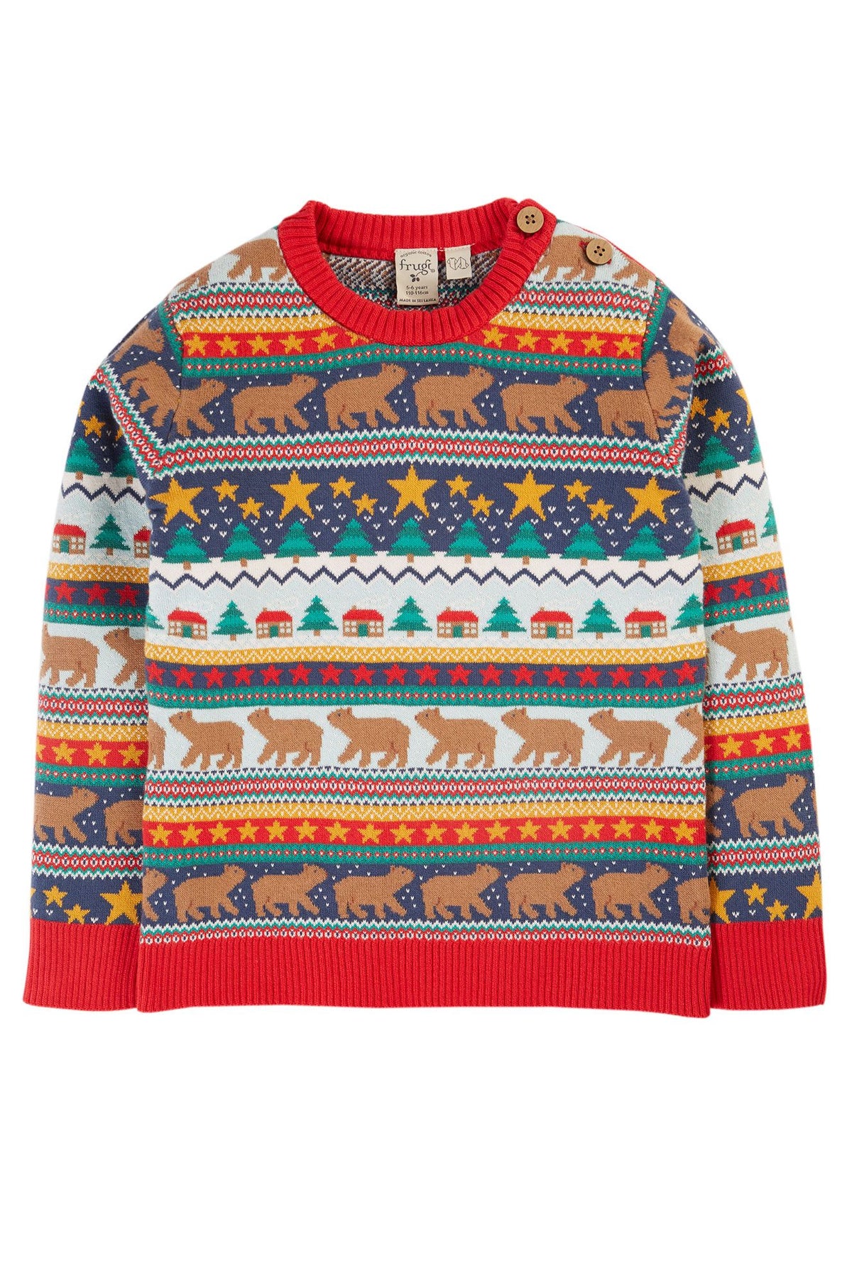 Frugi Forest Fairisle Sweater 500120A4fxms Christmas Clothing 2-3YRS / Multi,3-4YRS / Multi,4-5YRS / Multi,5-6YRS / Multi,6-7YRS / Multi