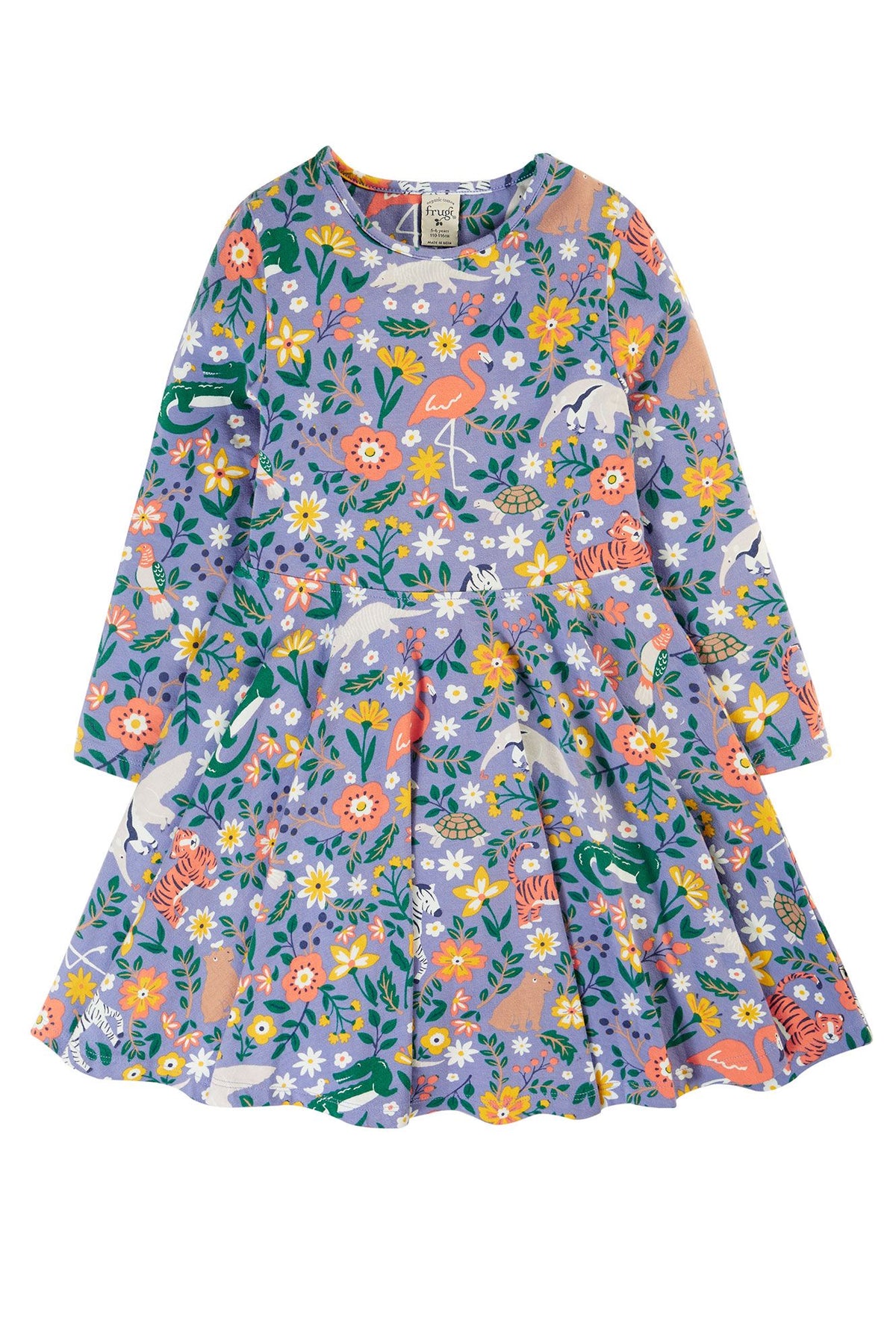 Frugi Sofia Skater Dress Rainforest Friends Clothing 2-3YRS / Multi,3-4YRS / Multi,4-5YRS / Multi,5-6YRS / Multi,6-7YRS / Multi,7-8YRS / Multi,8-9YRS / Multi