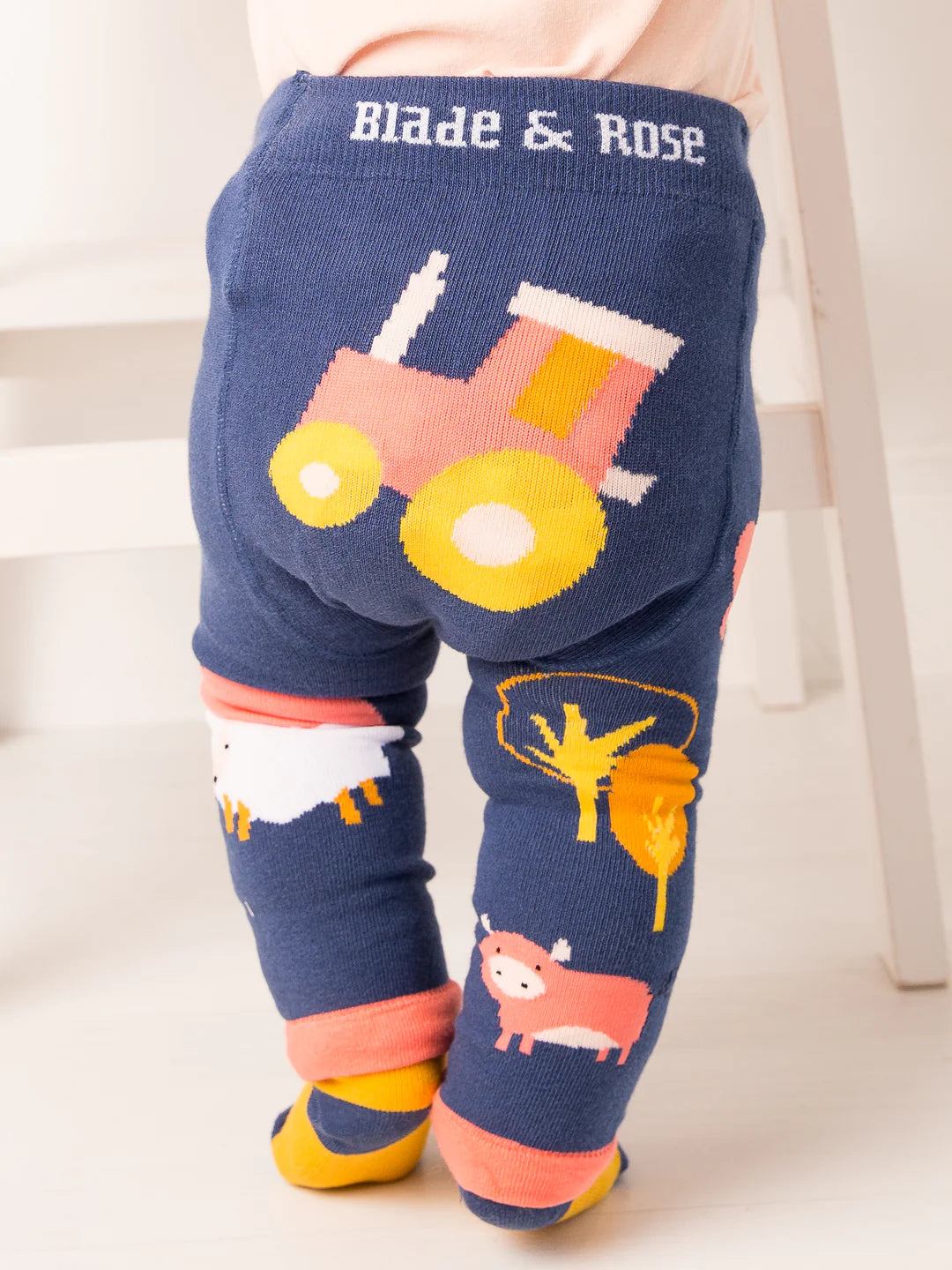Blade &amp; Rose Meadow Farmyard Infant Knitted Leggings Clothing 0-6M / Indigo,6-12M / Indigo,12-24M / Indigo