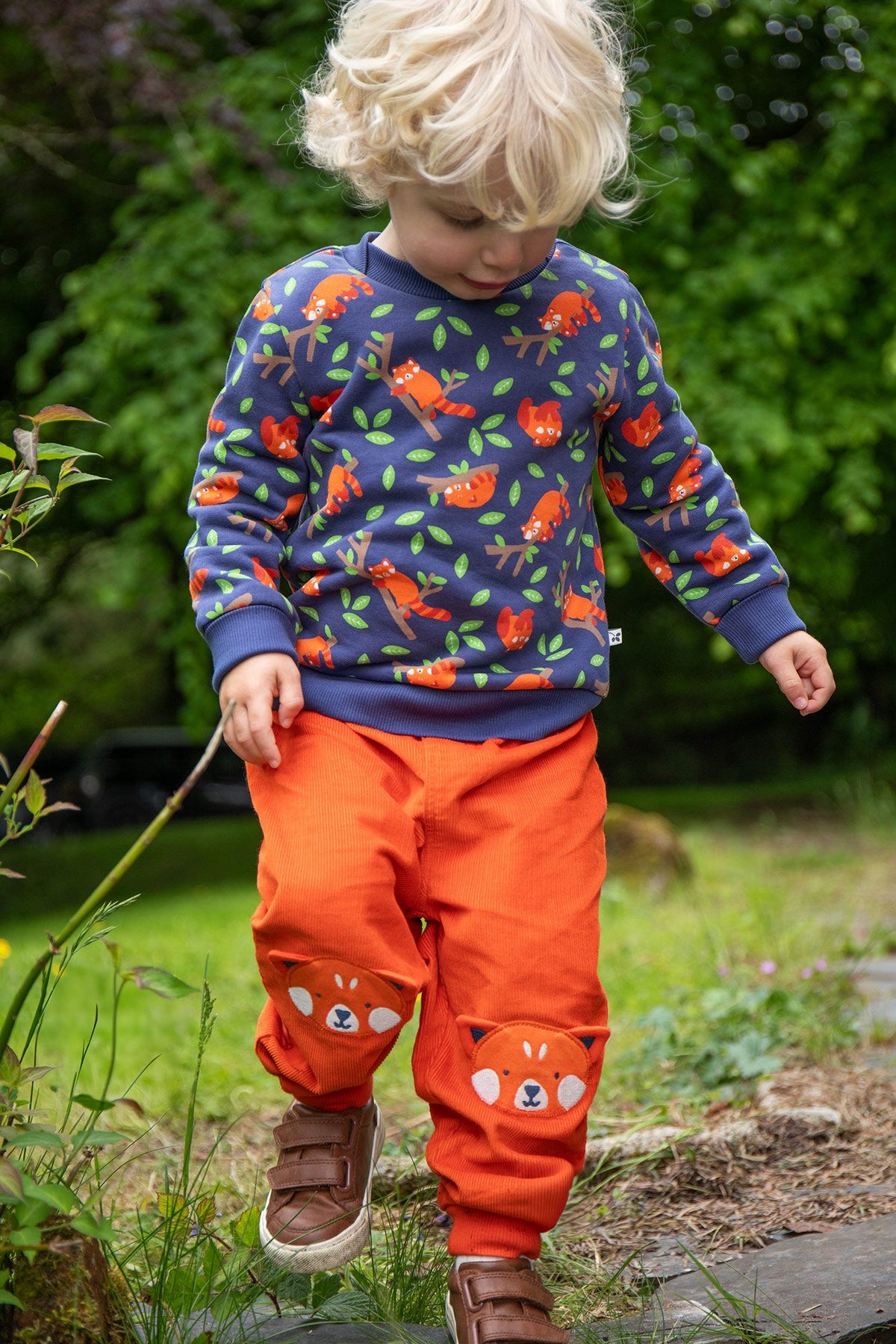 Frugi Easy On Sweatshirt Red Panda Pals Clothing 2-3YRS / Multi,3-4YRS / Multi,4-5YRS / Multi,5-6YRS / Multi,6-7YRS / Multi,7-8YRS / Multi