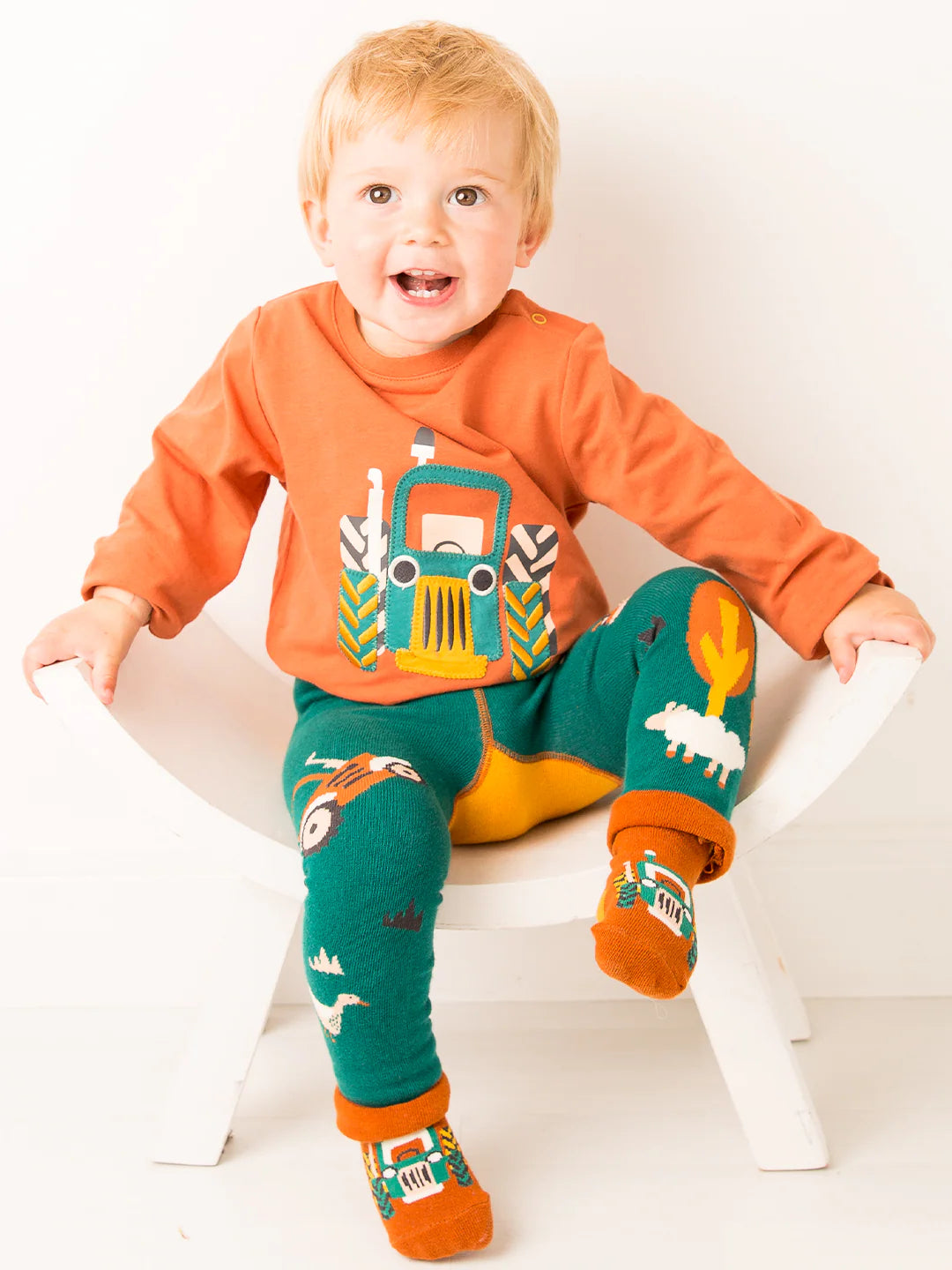 Blade &amp; Rose Rustic Farmyard Infant Knitted Leggings Clothing 0-6M / Green,6-12M / Green,12-24M / Green