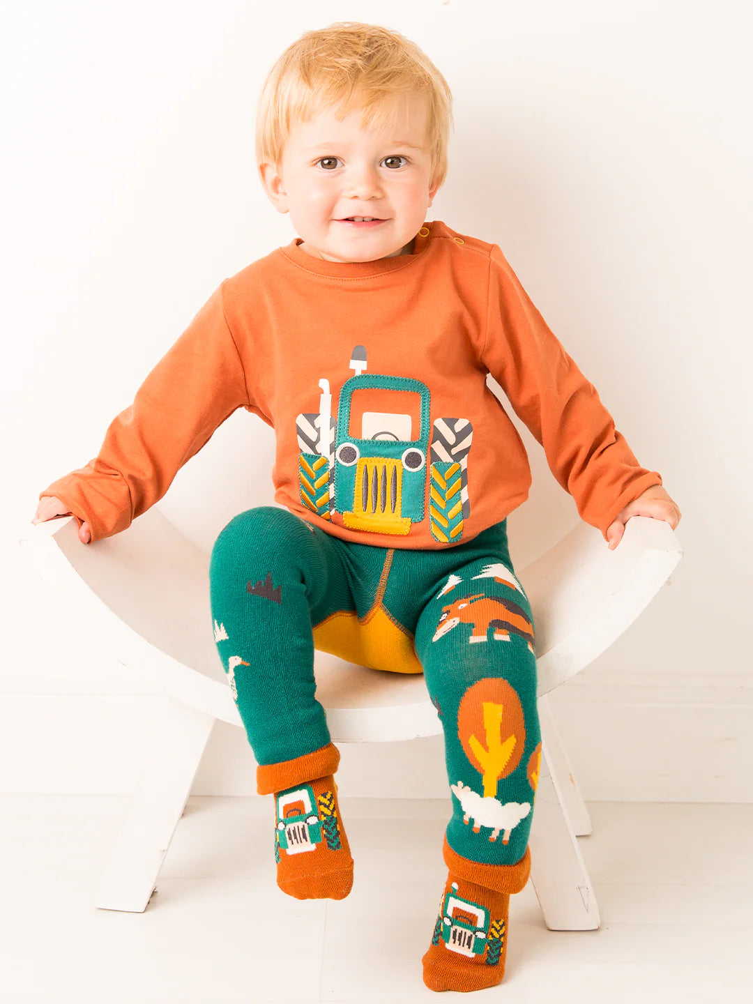 Blade &amp; Rose Rustic Farmyard Infant Knitted Leggings Clothing 0-6M / Green,6-12M / Green,12-24M / Green