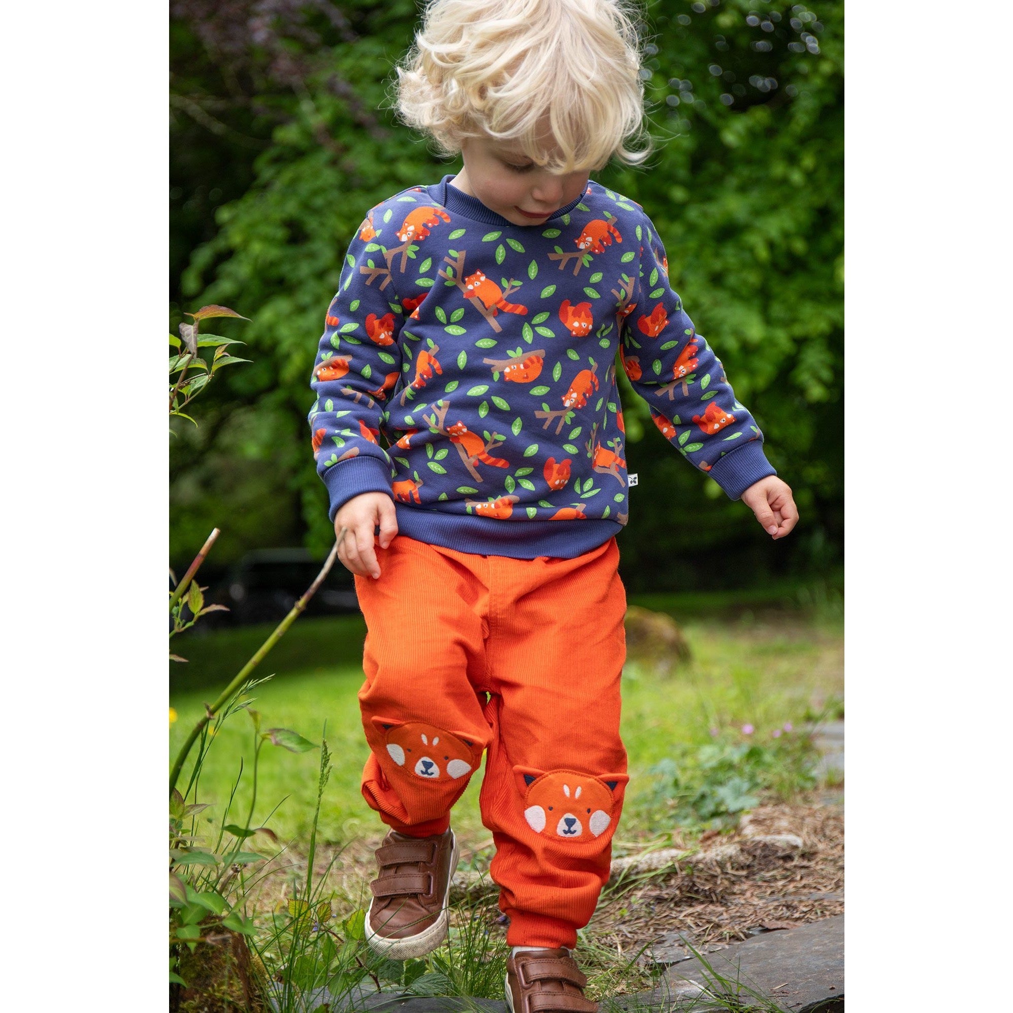 Frugi Easy On Infant Sweatshirt Red Panda Pals Clothing 3-6M / Multi,6-9M / Multi,6-12M / Multi,9-12M / Multi,12-18M / Multi,18-24M / Multi