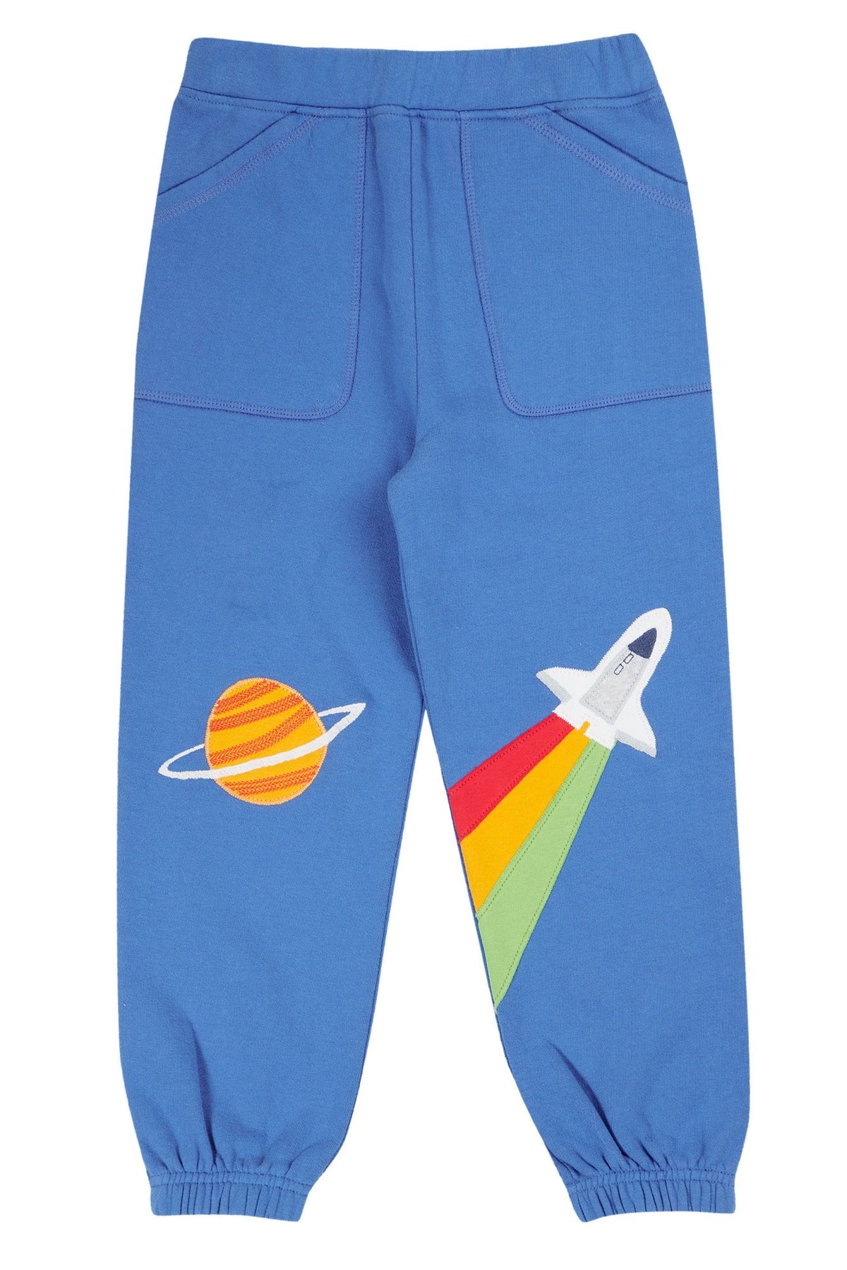 Frugi Malpas Applique Joggers Blue Rocket Clothing 2-3YRS / Blue,3-4YRS / Blue,4-5YRS / Blue,5-6YRS / Blue,6-7YRS / Blue