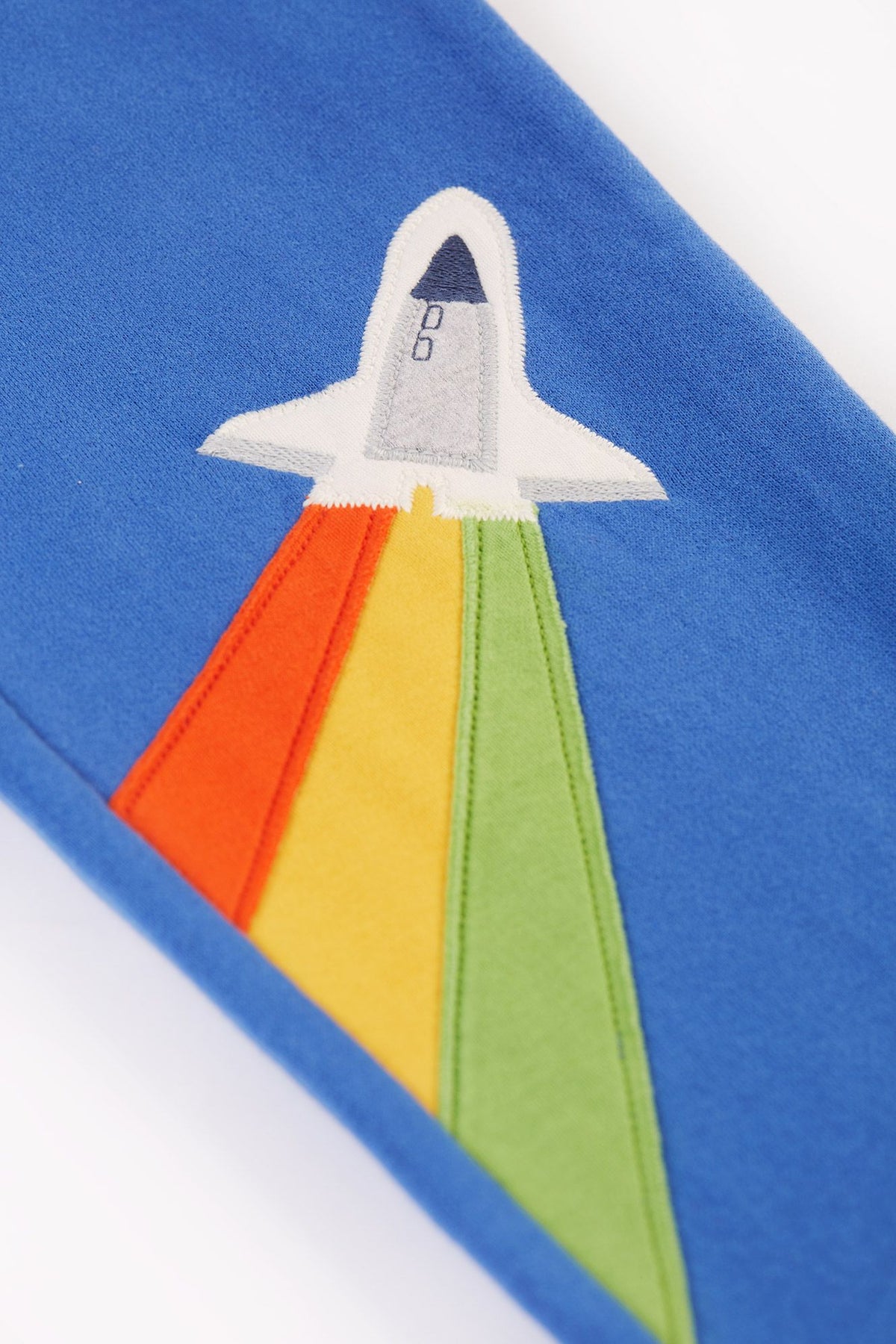 Frugi Malpas Applique Joggers Blue Rocket Clothing 2-3YRS / Blue,3-4YRS / Blue,4-5YRS / Blue,5-6YRS / Blue,6-7YRS / Blue