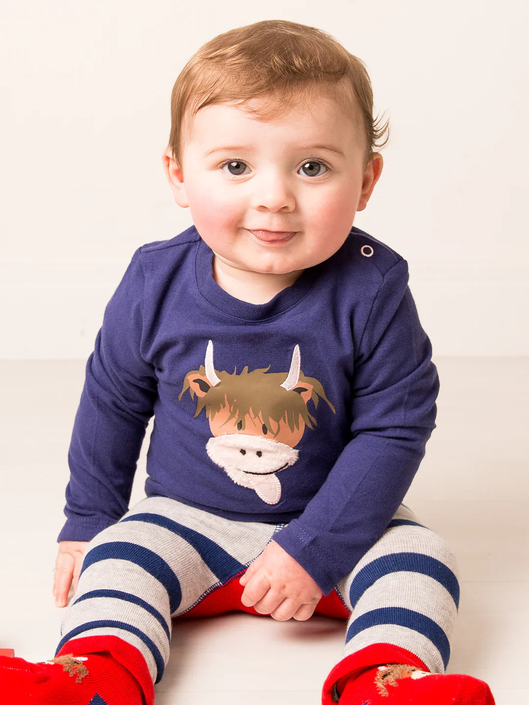 Blade &amp; Rose Highland Cow Infant T-Shirt Aw Clothing 0-6M / Blue,6-12M / Blue,12-24M / Blue
