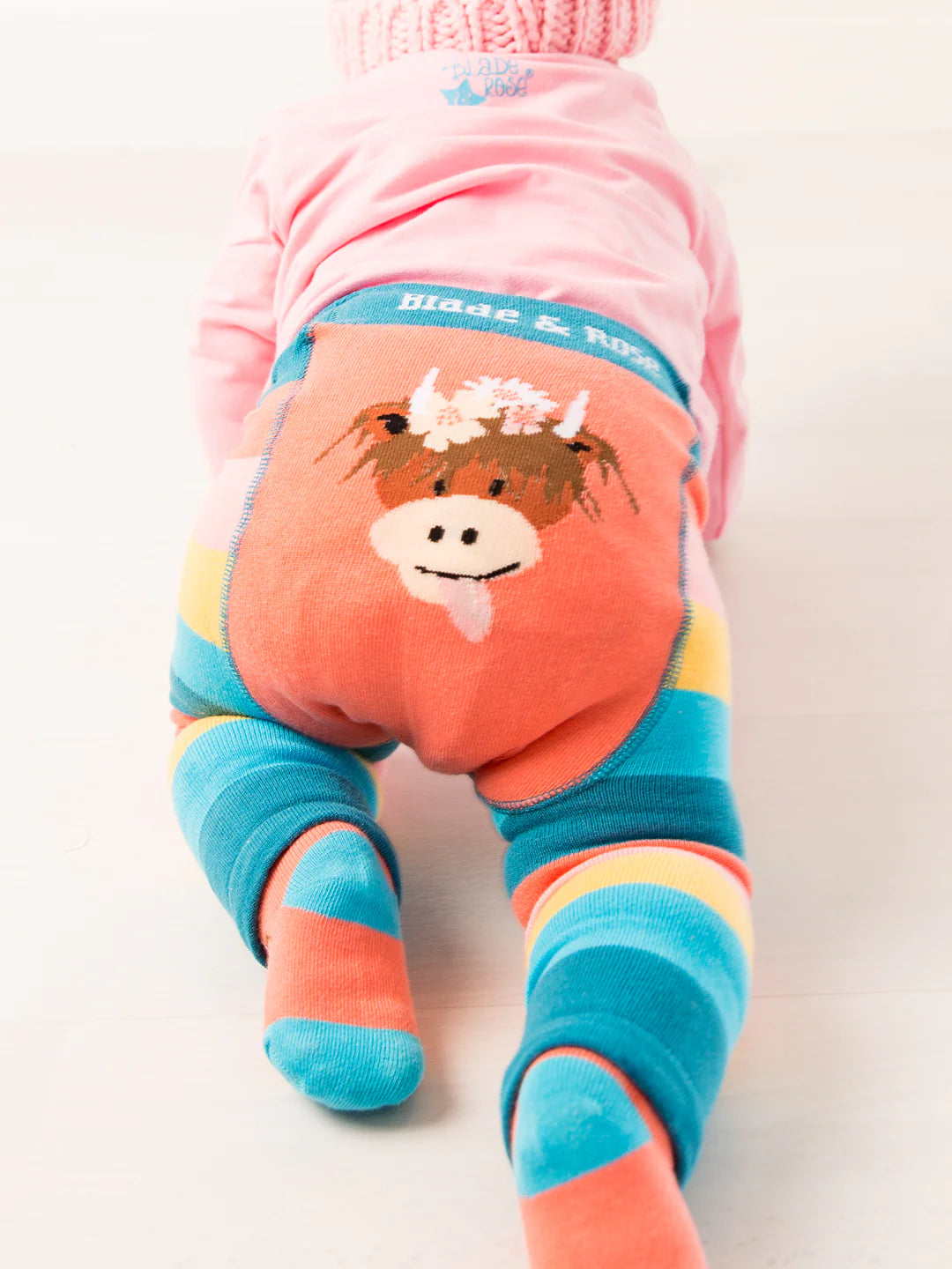 Blade &amp; Rose Bonnie Highland Cow Knitted Leggings Aw Clothing 0-6M / Multi,6-12M / Multi,12-24M / Multi