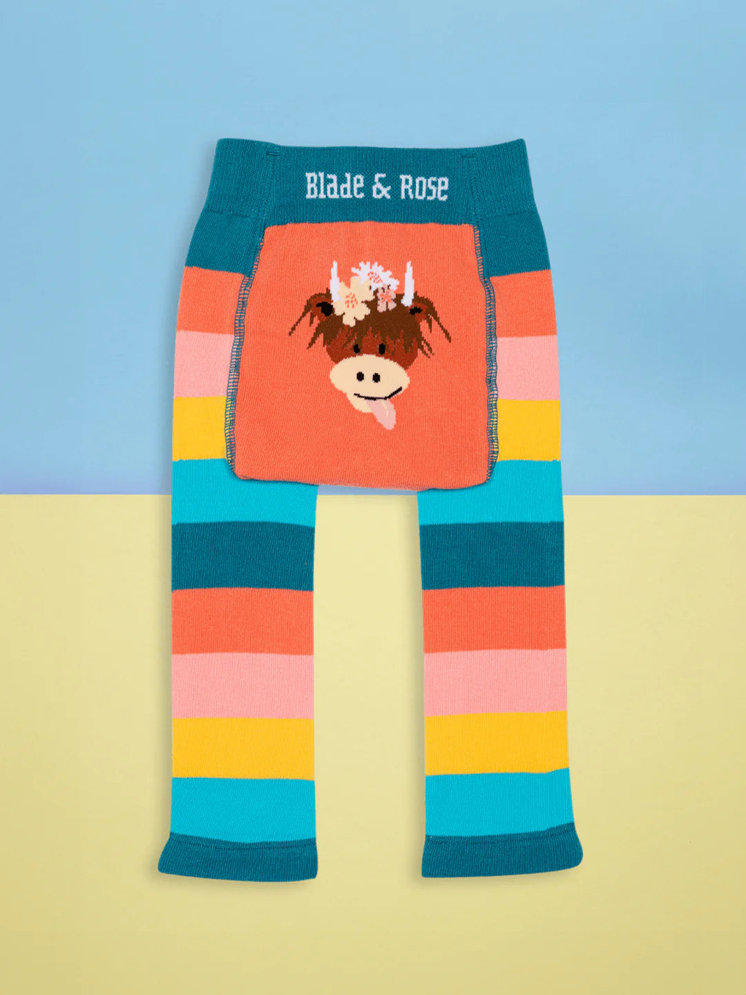 Blade &amp; Rose Bonnie Highland Cow Knitted Leggings Aw Clothing 0-6M / Multi,6-12M / Multi,12-24M / Multi